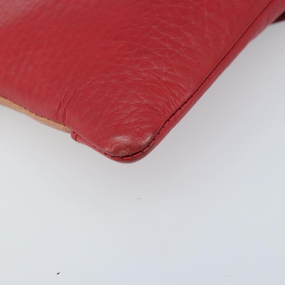 Chloe Shoulder Bag Leather Red Gold Auth mr2151