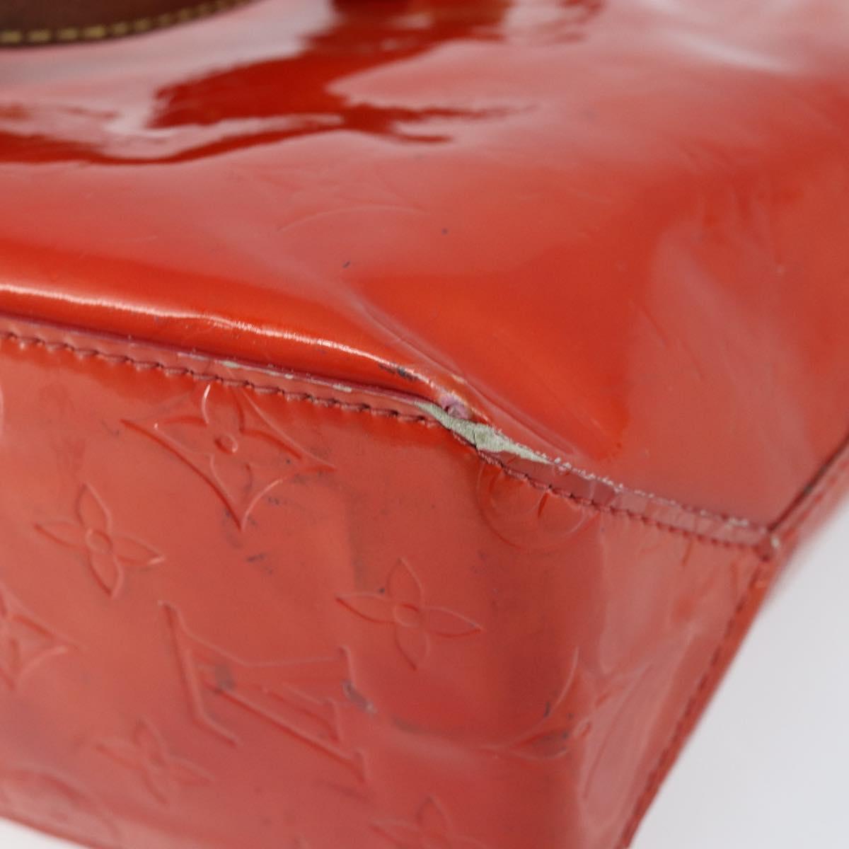 LOUIS VUITTON Monogram Vernis Reade PM Hand Bag Red Rouge M91088 LV Auth mr2154