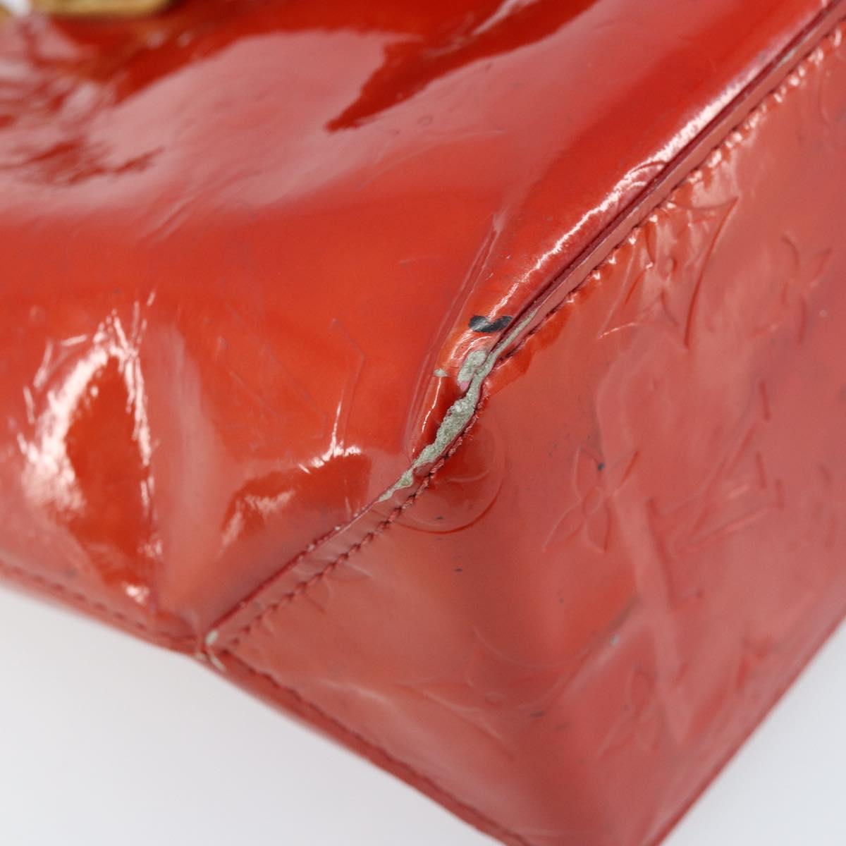 LOUIS VUITTON Monogram Vernis Reade PM Hand Bag Red Rouge M91088 LV Auth mr2154