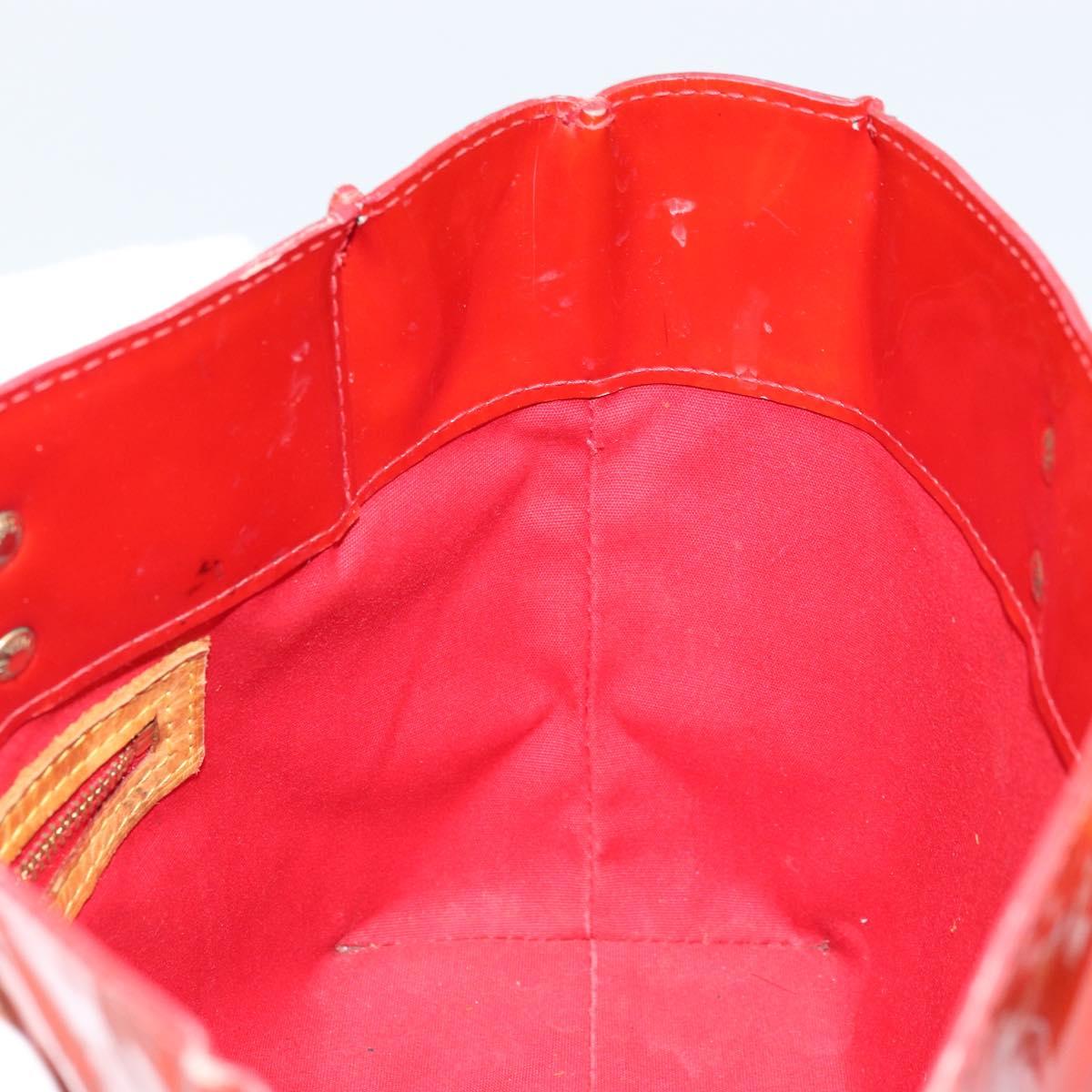 LOUIS VUITTON Monogram Vernis Reade PM Hand Bag Red Rouge M91088 LV Auth mr2154