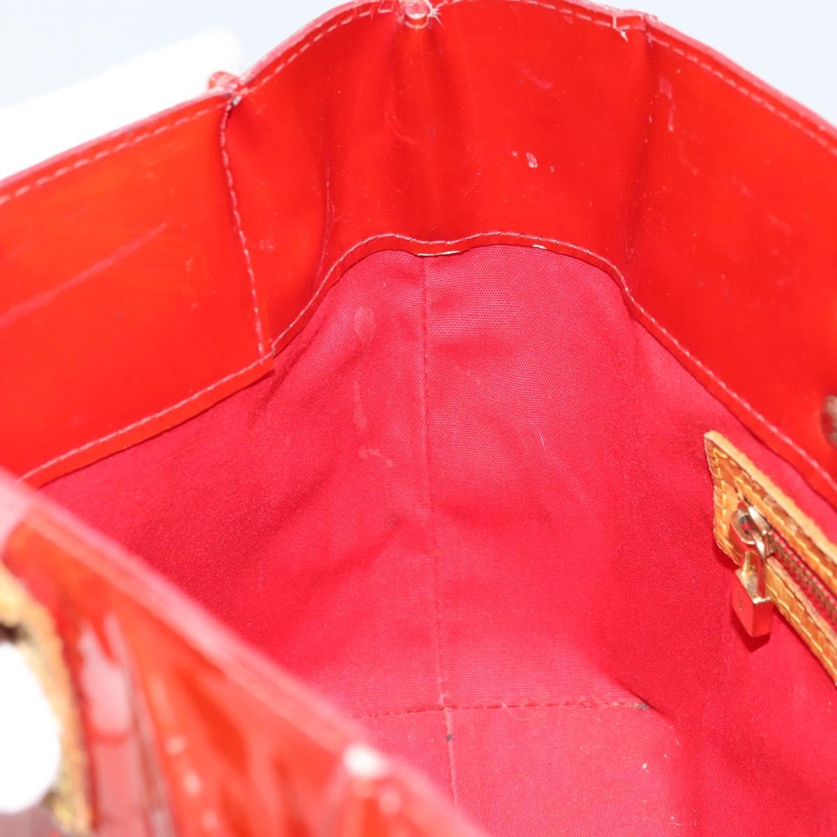LOUIS VUITTON Monogram Vernis Reade PM Hand Bag Red Rouge M91088 LV Auth mr2154