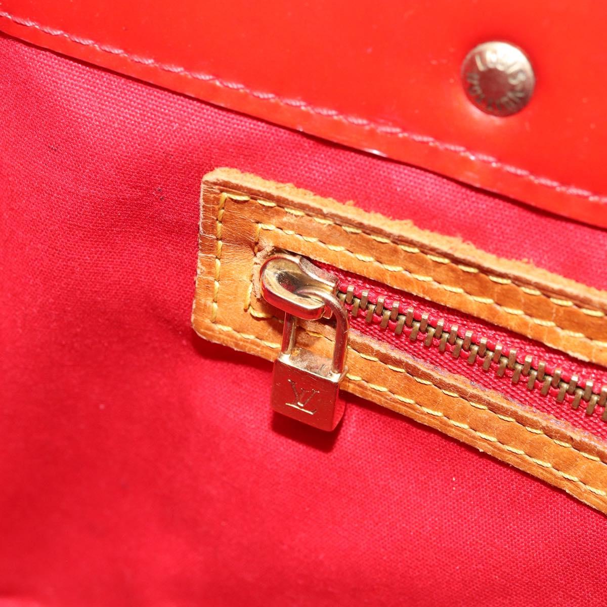 LOUIS VUITTON Monogram Vernis Reade PM Hand Bag Red Rouge M91088 LV Auth mr2154