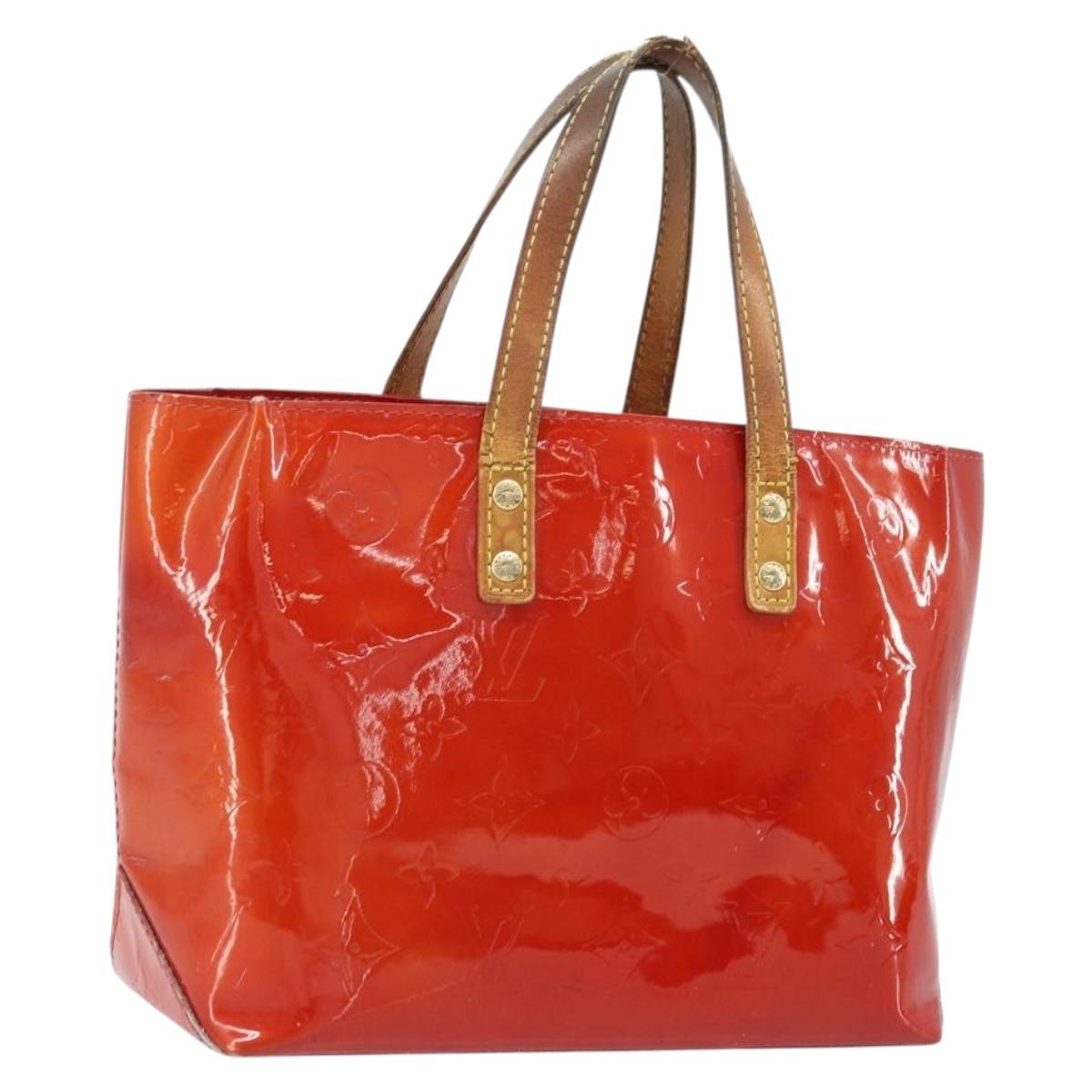 LOUIS VUITTON Monogram Vernis Reade PM Hand Bag Red Rouge M91088 LV Auth mr2154