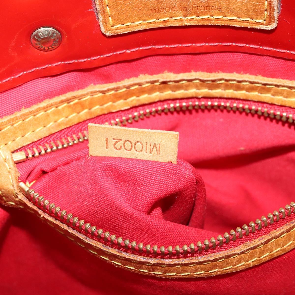 LOUIS VUITTON Monogram Vernis Reade PM Hand Bag Red Rouge M91088 LV Auth mr2154