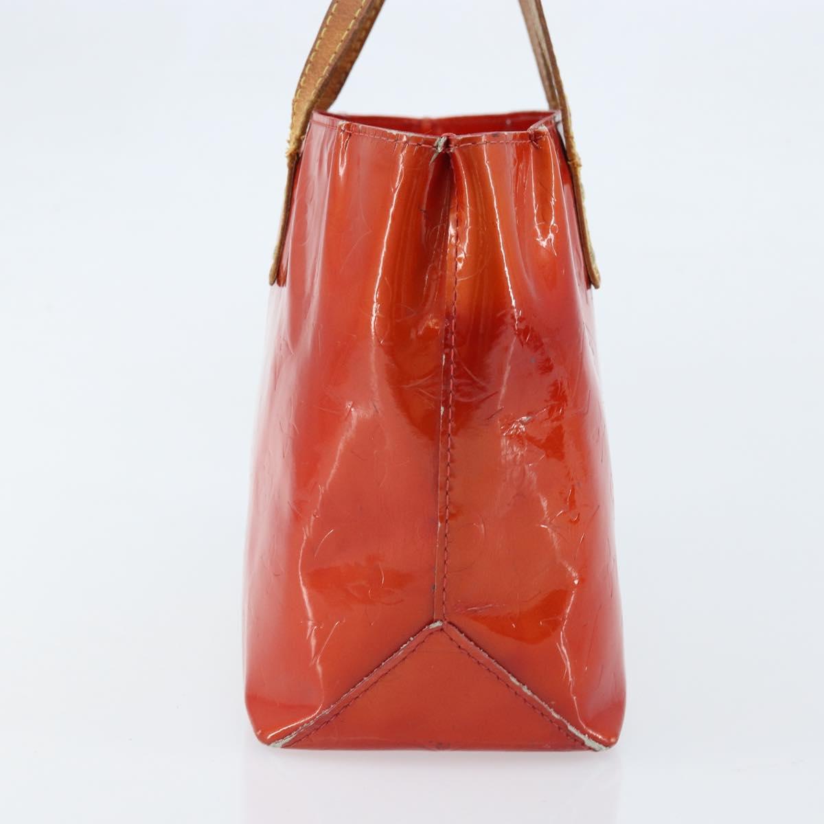LOUIS VUITTON Monogram Vernis Reade PM Hand Bag Red Rouge M91088 LV Auth mr2154