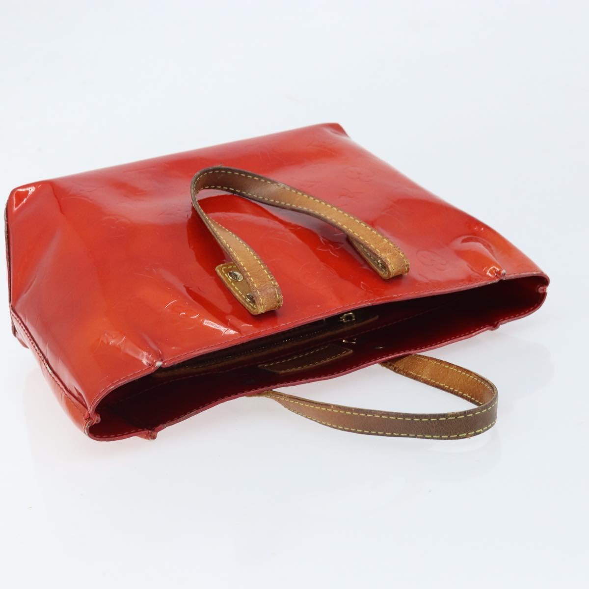 LOUIS VUITTON Monogram Vernis Reade PM Hand Bag Red Rouge M91088 LV Auth mr2154