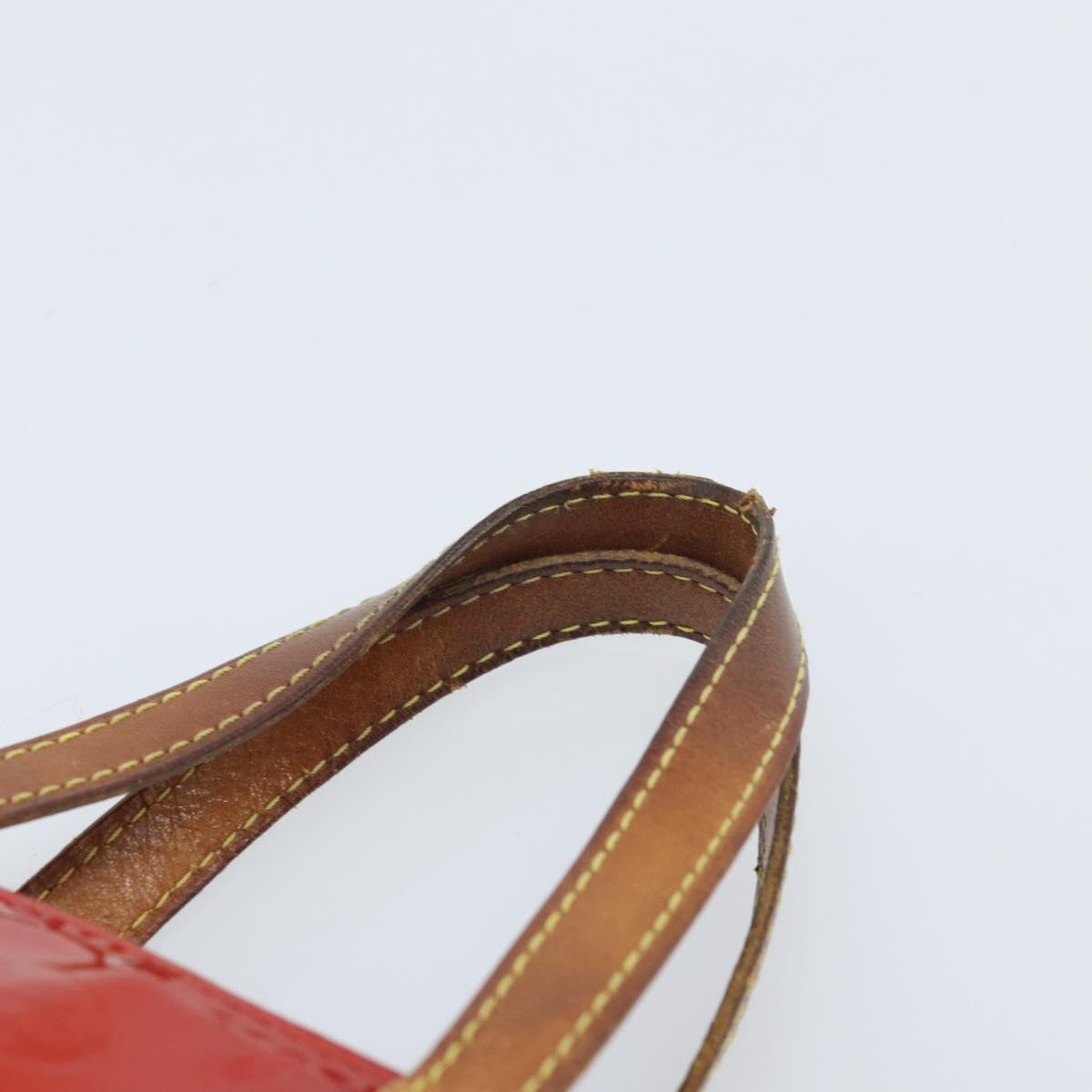 LOUIS VUITTON Monogram Vernis Reade PM Hand Bag Red Rouge M91088 LV Auth mr2154