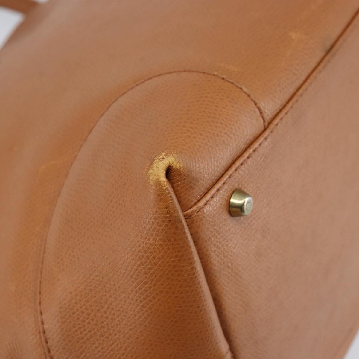 MCM Hand Bag Leather Brown Gold Auth mr2162