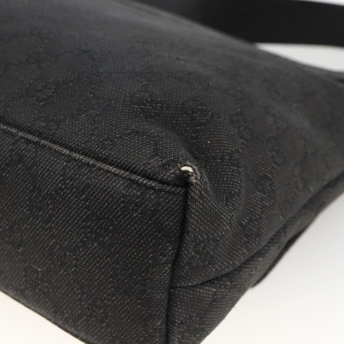 GUCCI GG Canvas Shoulder Bag Black Silver 272351 Auth mr2167