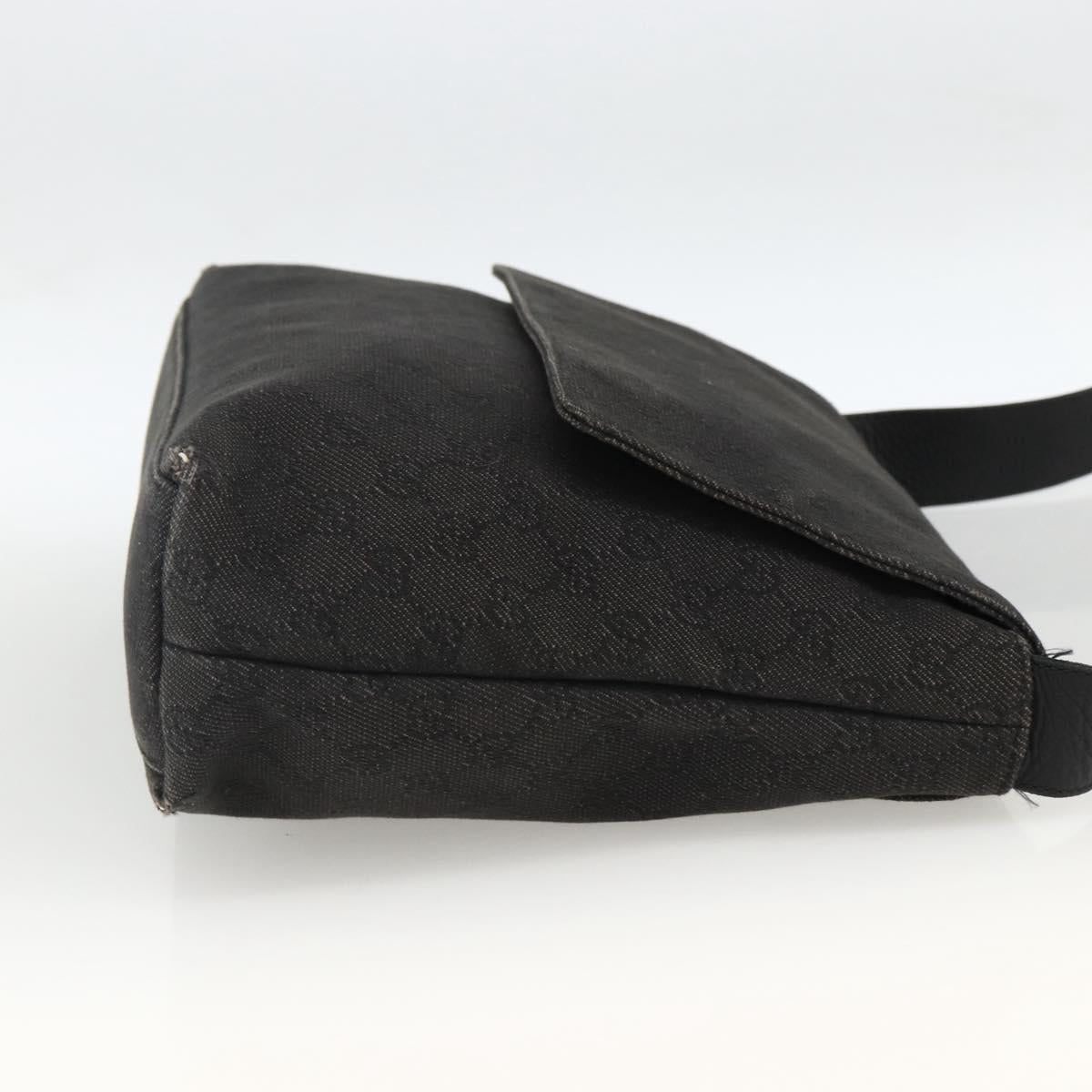 GUCCI GG Canvas Shoulder Bag Black Silver 272351 Auth mr2167