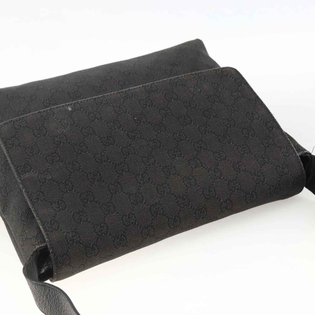 GUCCI GG Canvas Shoulder Bag Black Silver 272351 Auth mr2167