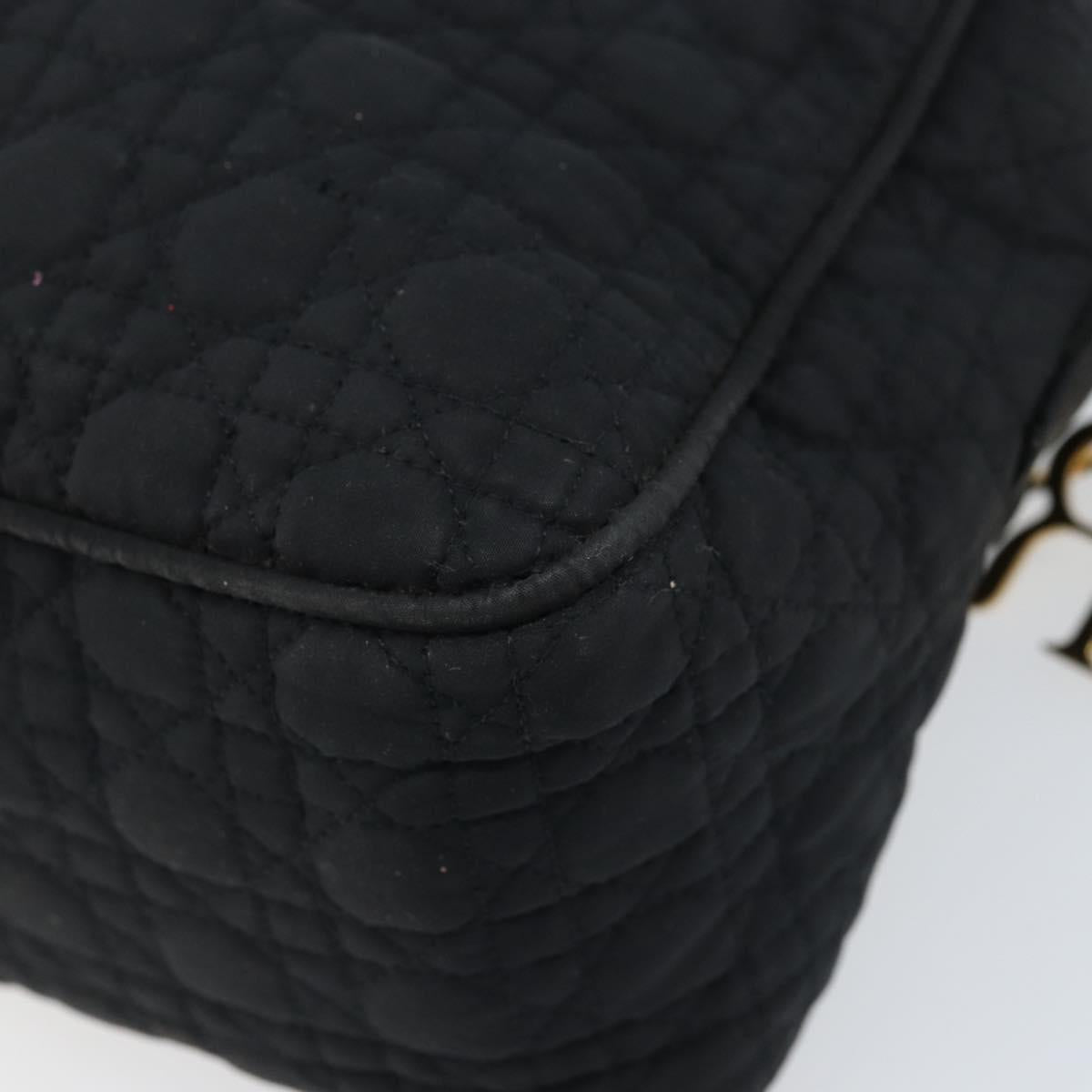 Christian Dior Shoulder Bag Nylon Black Gold Auth mr2173