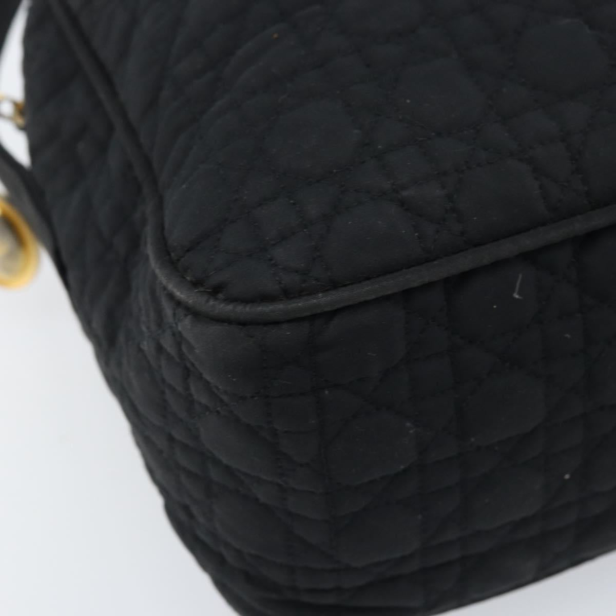 Christian Dior Shoulder Bag Nylon Black Gold Auth mr2173