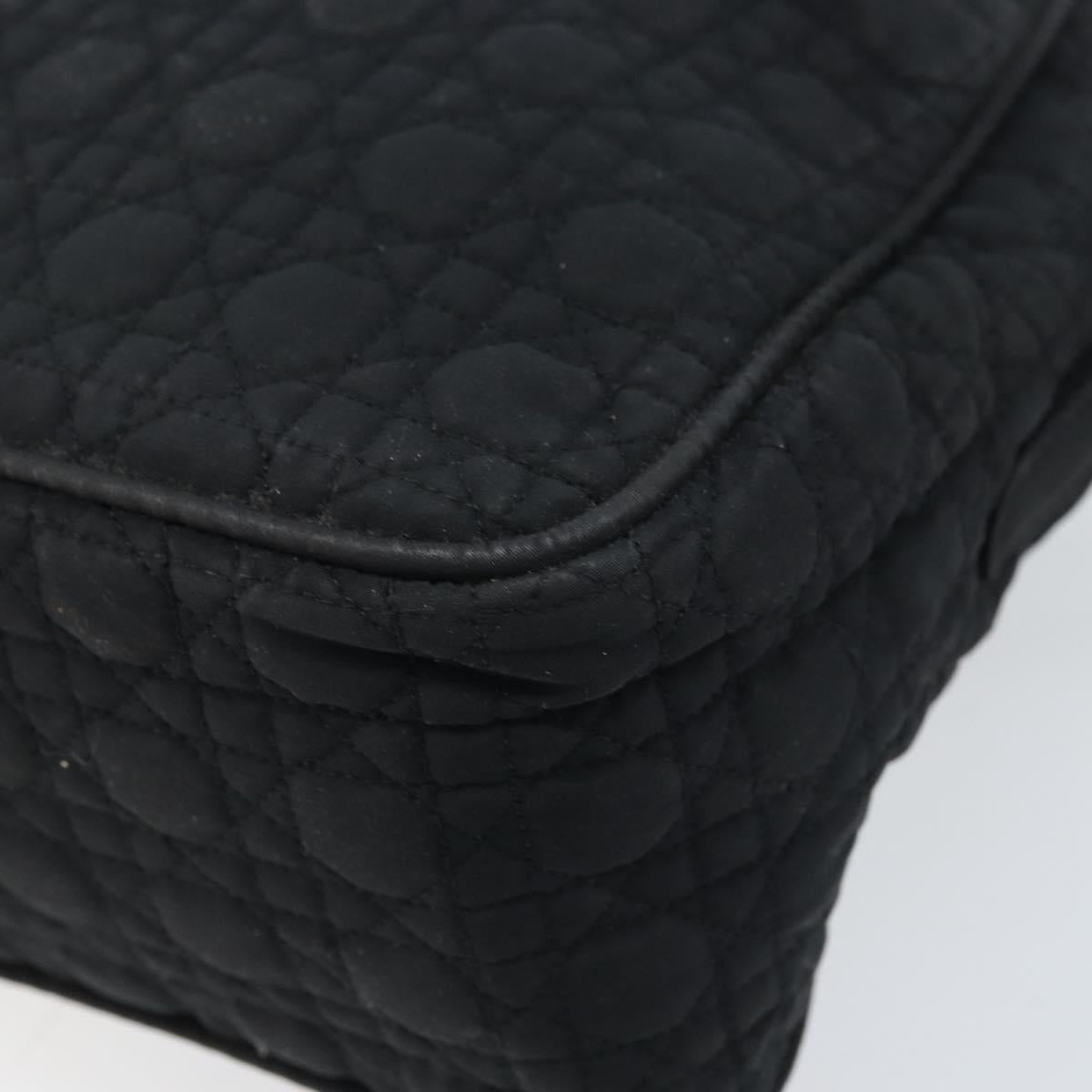Christian Dior Shoulder Bag Nylon Black Gold Auth mr2173