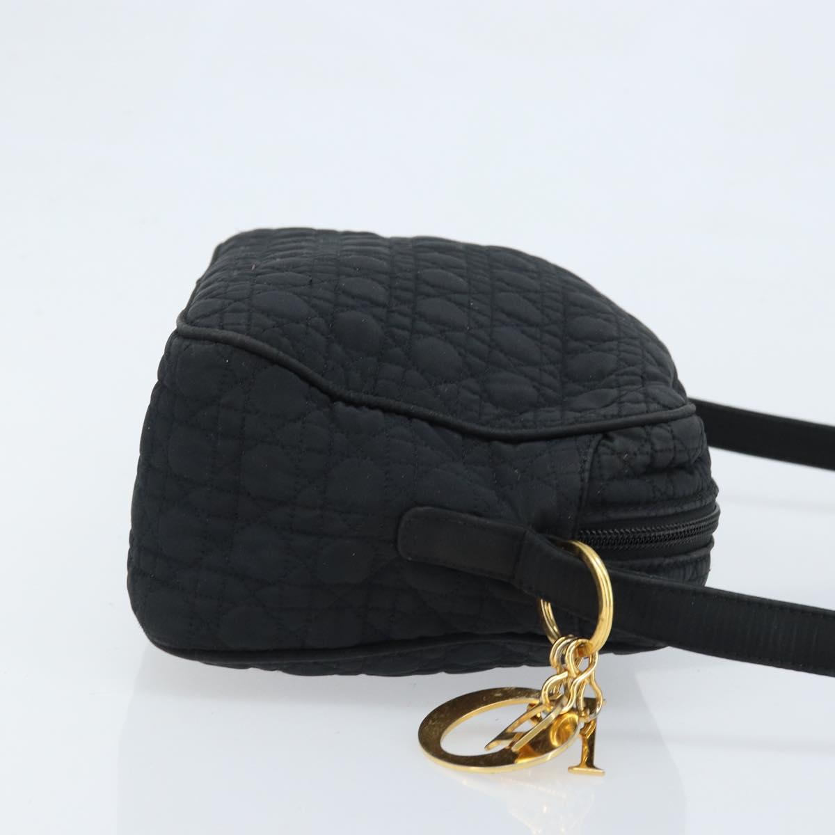 Christian Dior Shoulder Bag Nylon Black Gold Auth mr2173