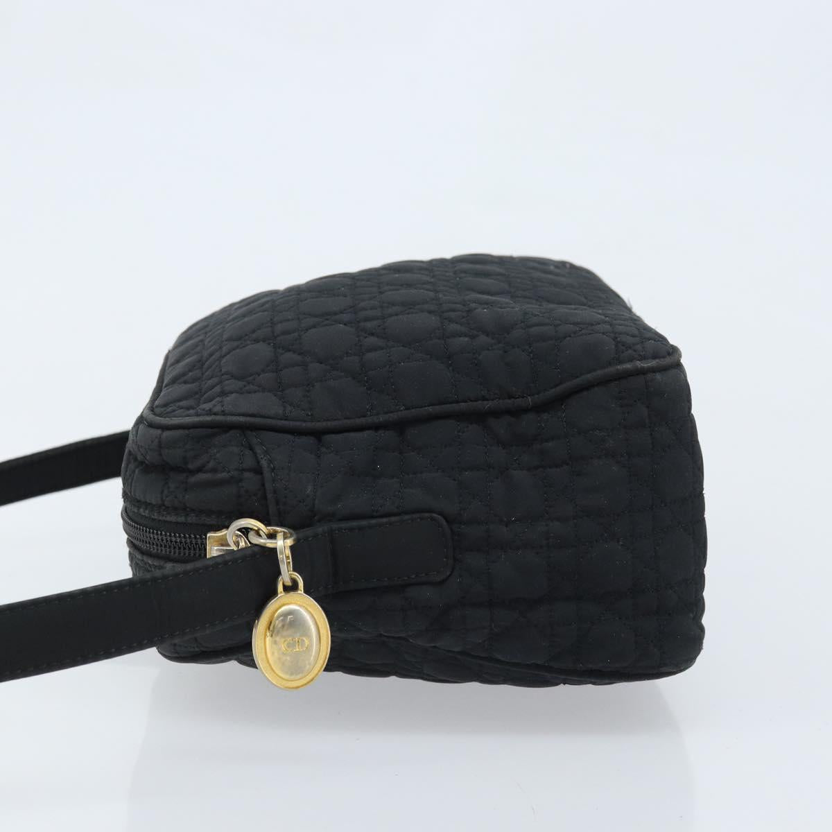 Christian Dior Shoulder Bag Nylon Black Gold Auth mr2173