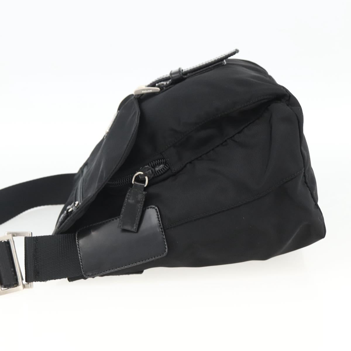 PRADA Shoulder Bag Nylon Black Silver Auth mr2174