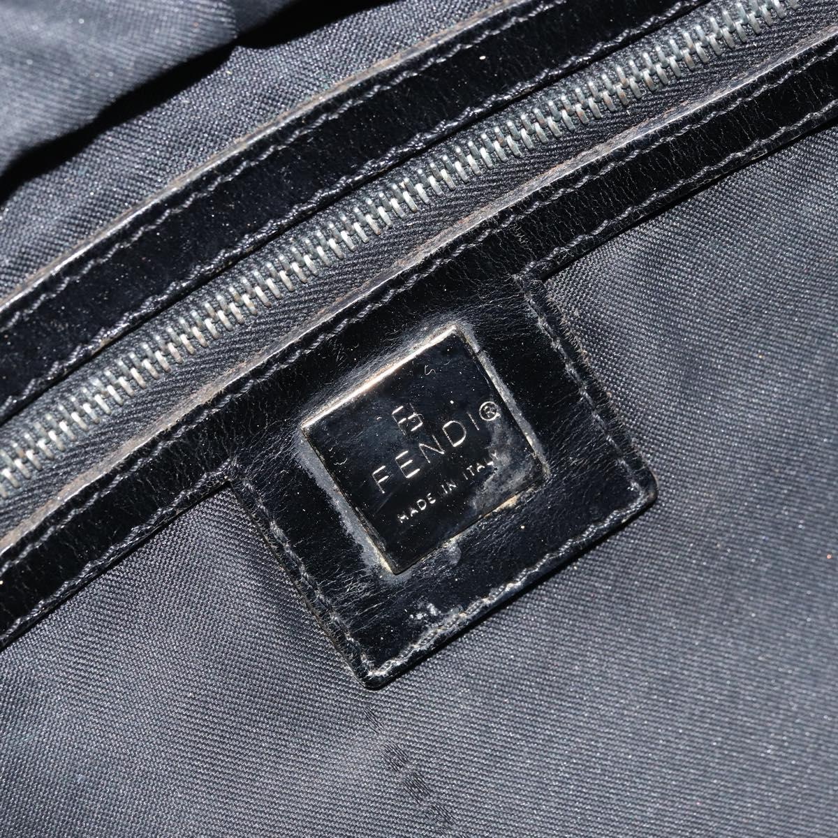 FENDI Zucca Canvas Tote Bag Black Silver Auth mr2177
