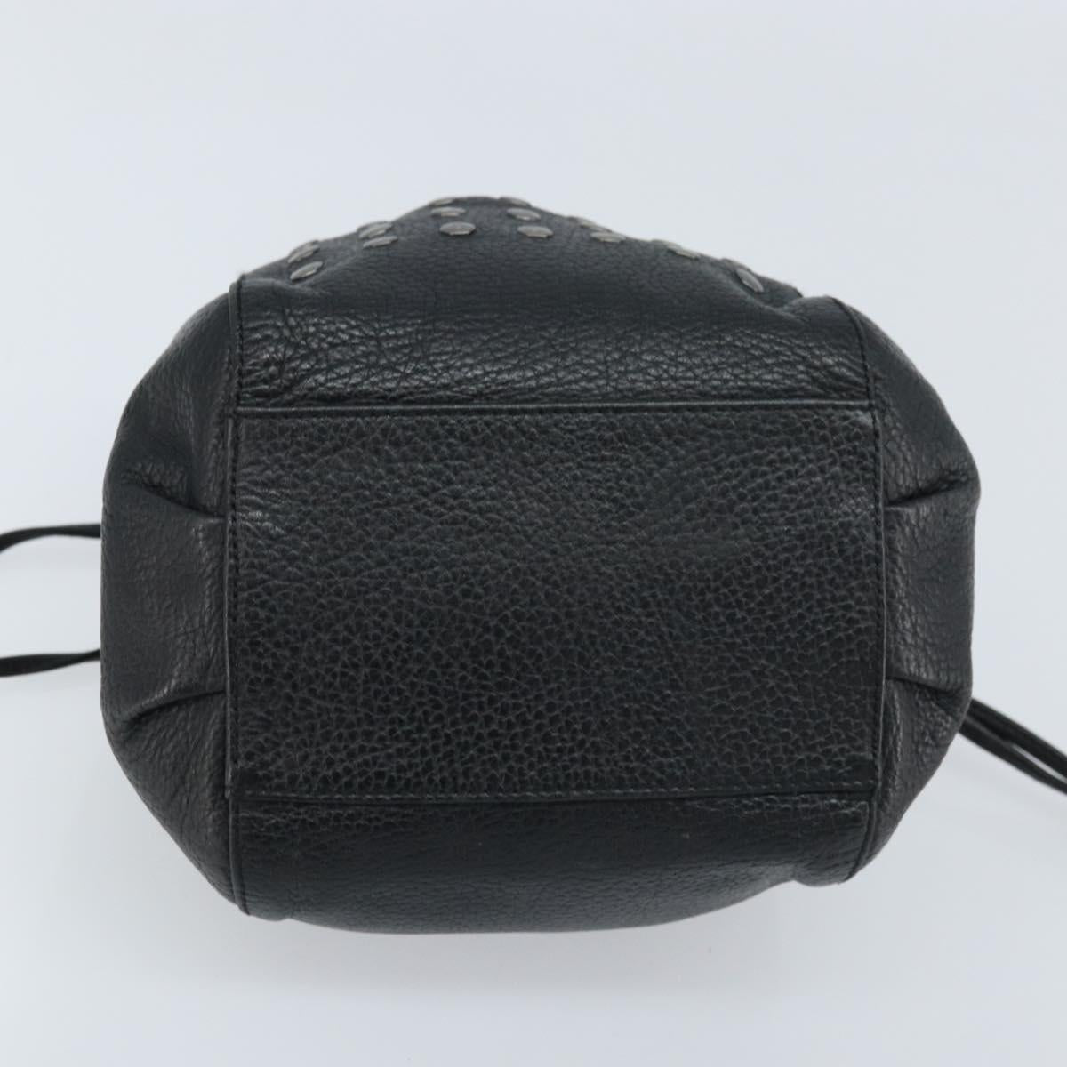 BURBERRY Blue Label Shoulder Bag Leather Black Silver Auth mr2180