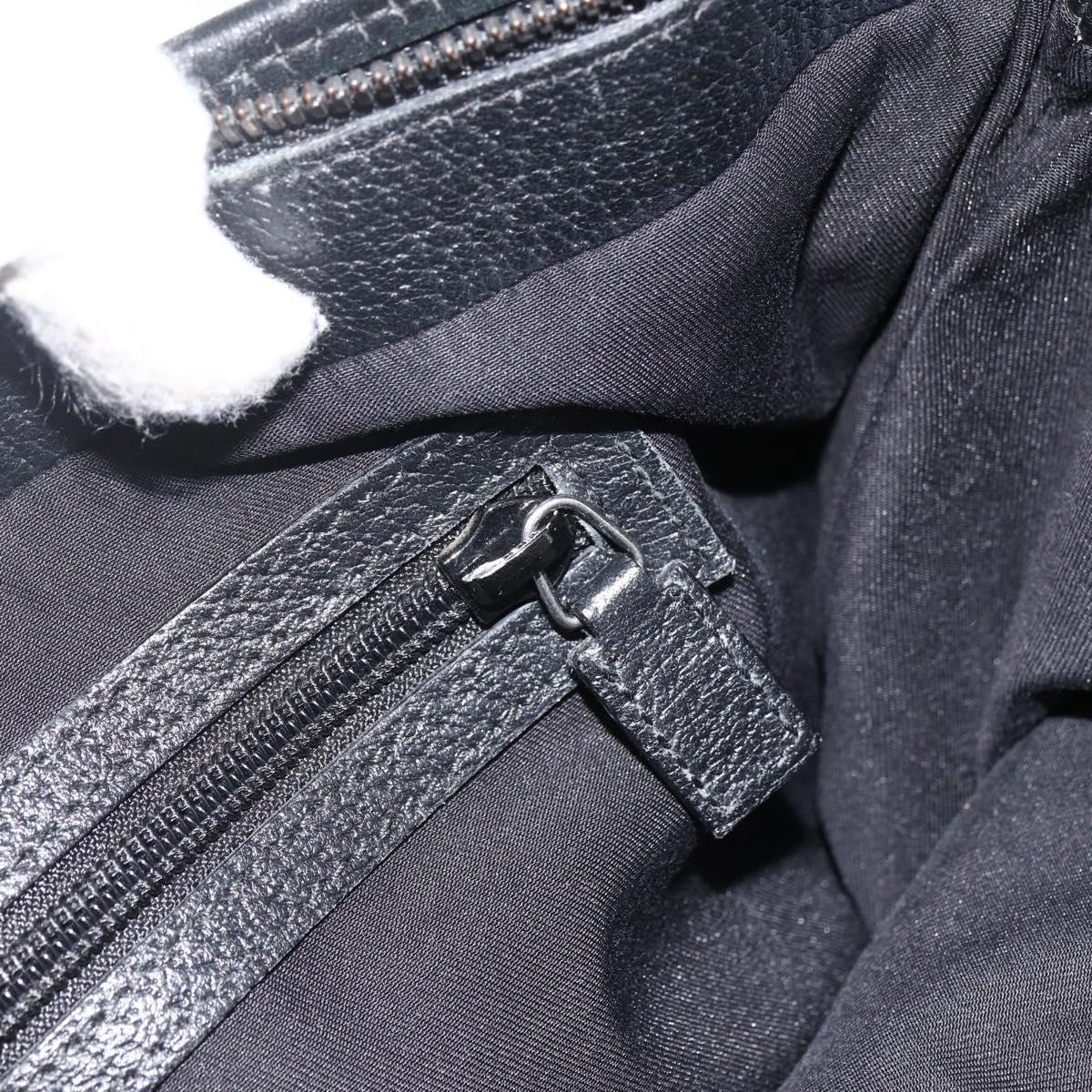 GUCCI GG Canvas Web Sherry Line Tote Bag Black Silver 132898 Auth mr2181