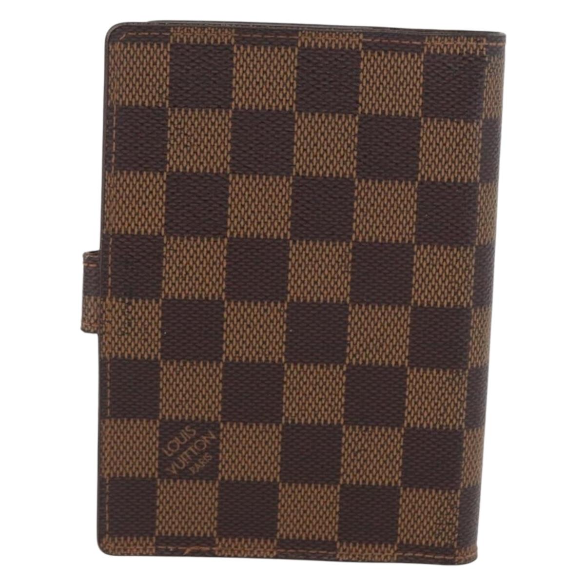 LOUIS VUITTON Damier Ebene Agenda PM Day Planner Cover R20700 LV Auth mr2184
