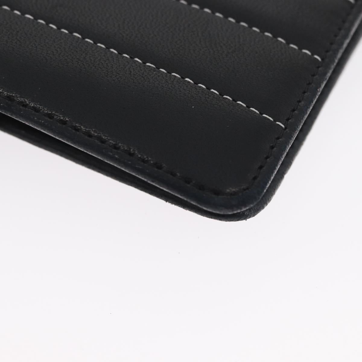CHANEL Mademoiselle Agenda Day Planner Cover Leather Silver Black CC Auth mr2185