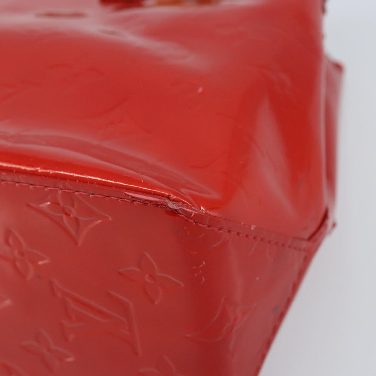 LOUIS VUITTON Monogram Vernis Reade PM Hand Bag Red Rouge M91088 LV Auth mr2188