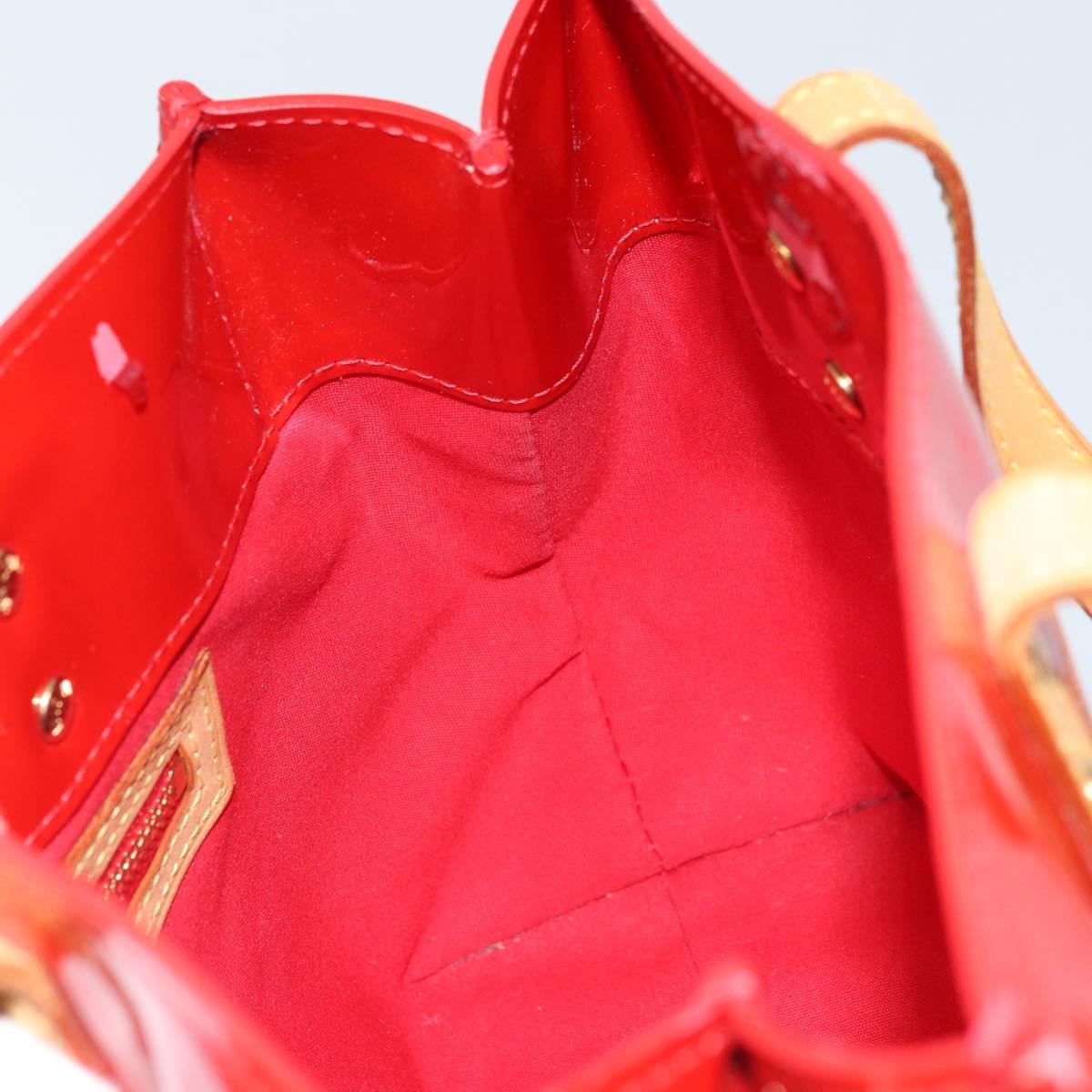 LOUIS VUITTON Monogram Vernis Reade PM Hand Bag Red Rouge M91088 LV Auth mr2188