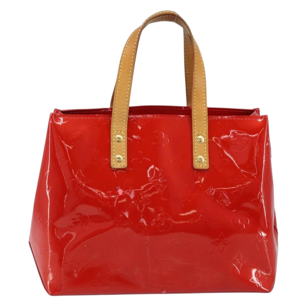 LOUIS VUITTON Monogram Vernis Reade PM Hand Bag Red Rouge M91088 LV Auth mr2188