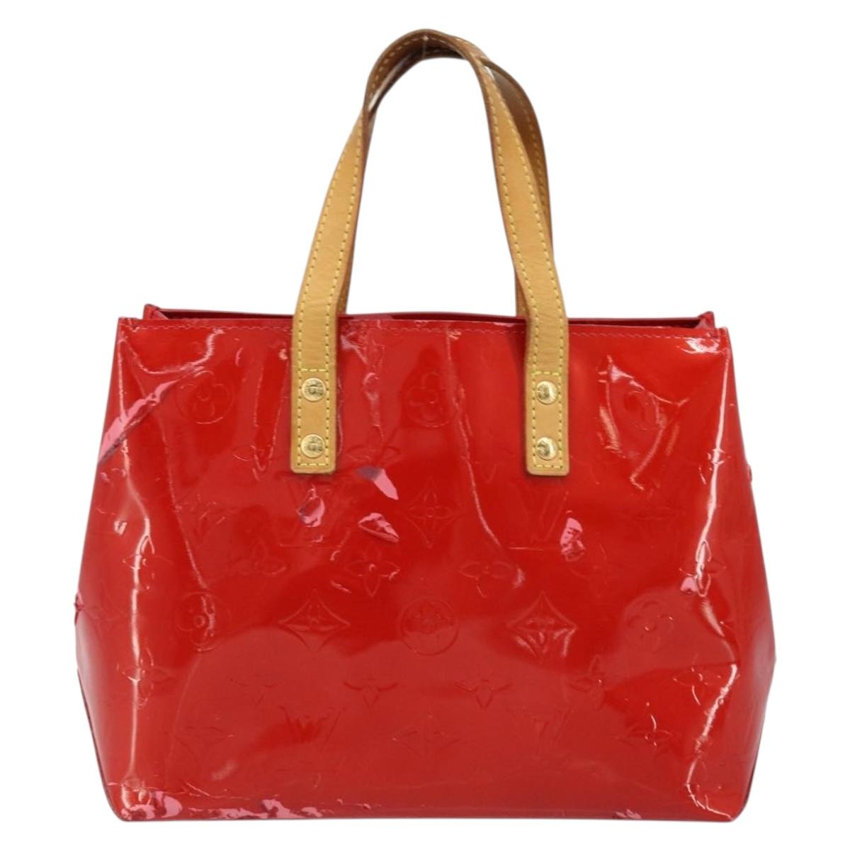 LOUIS VUITTON Monogram Vernis Reade PM Hand Bag Red Rouge M91088 LV Auth mr2188