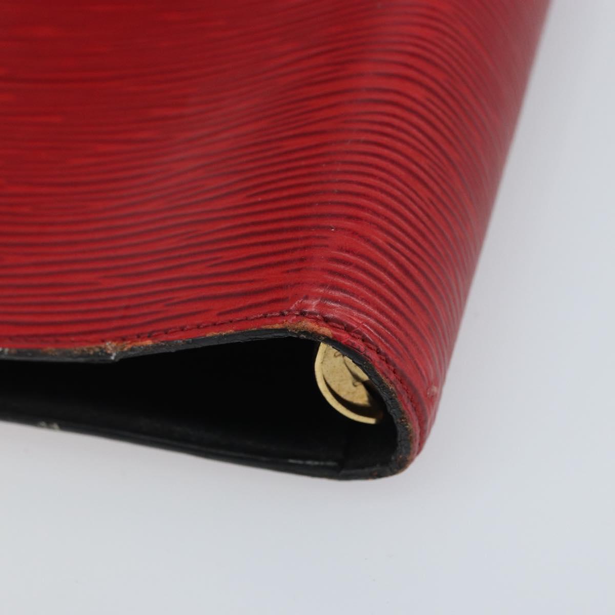 LOUIS VUITTON Epi Agenda MM Day Planner Cover Red R20047 LV Auth mr2194