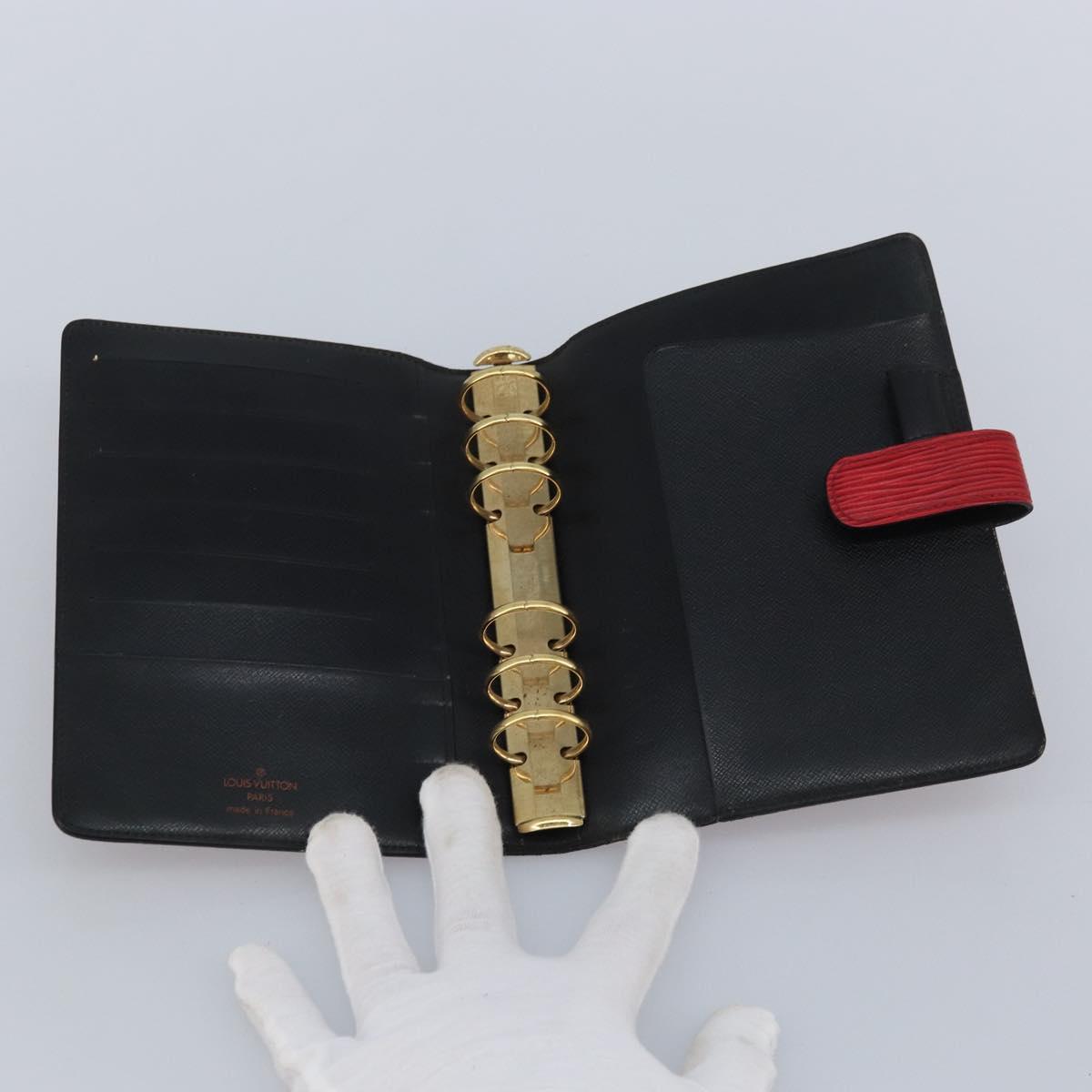 LOUIS VUITTON Epi Agenda MM Day Planner Cover Red R20047 LV Auth mr2194