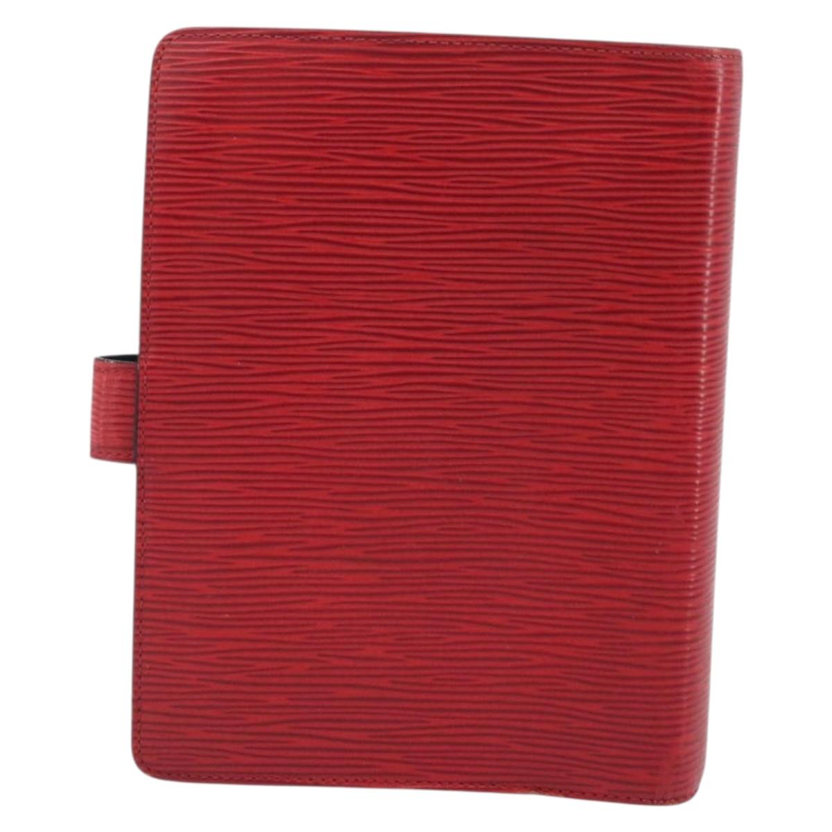 LOUIS VUITTON Epi Agenda MM Day Planner Cover Red R20047 LV Auth mr2194