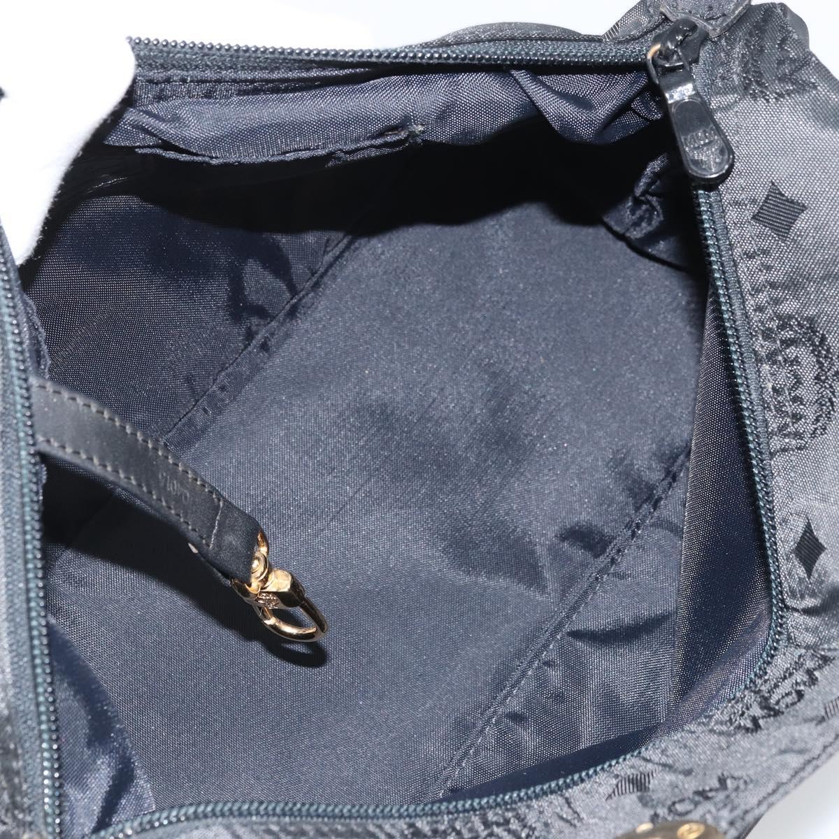 MCM Vicetos Logogram Hand Bag Nylon Black Gold Auth mr2197