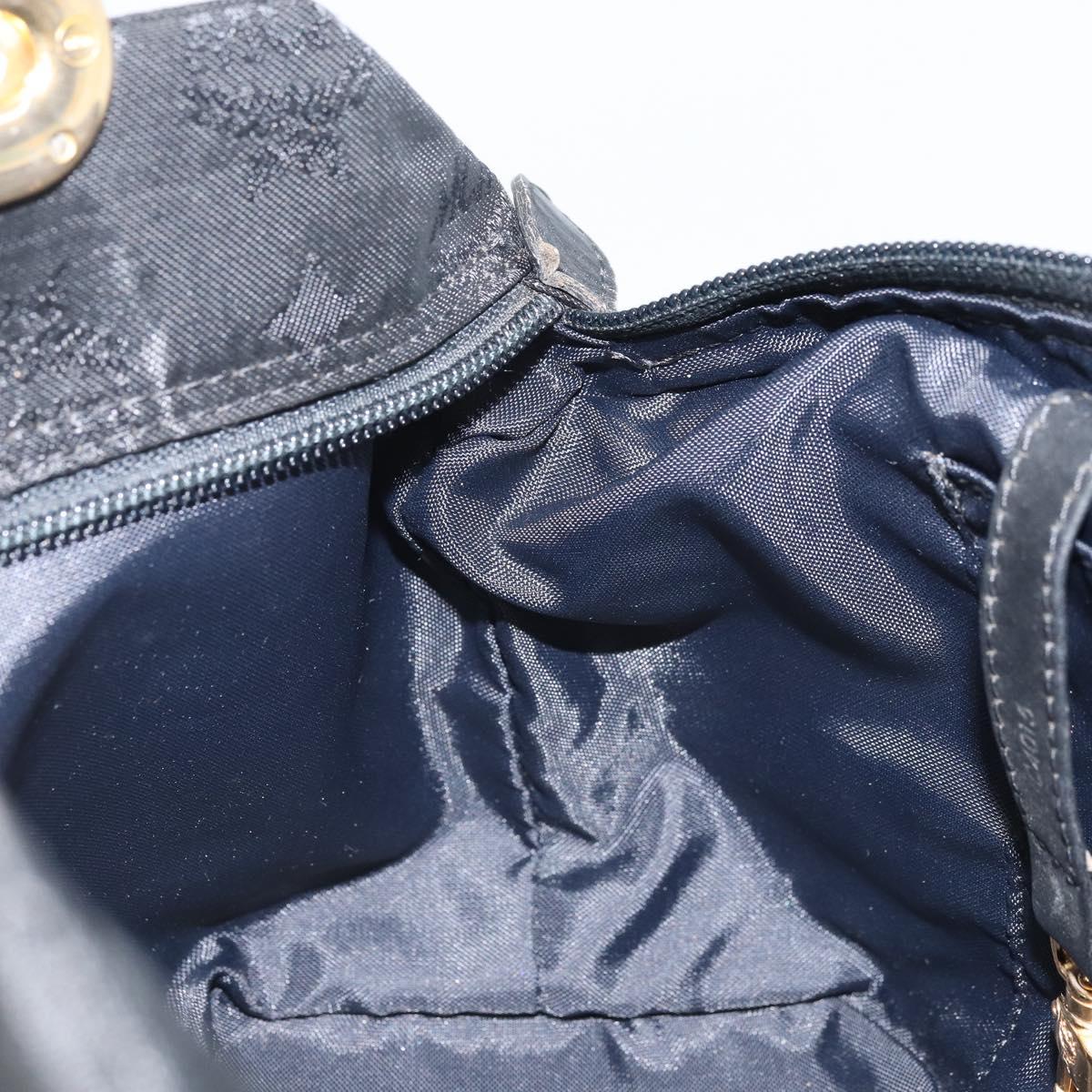 MCM Vicetos Logogram Hand Bag Nylon Black Gold Auth mr2197