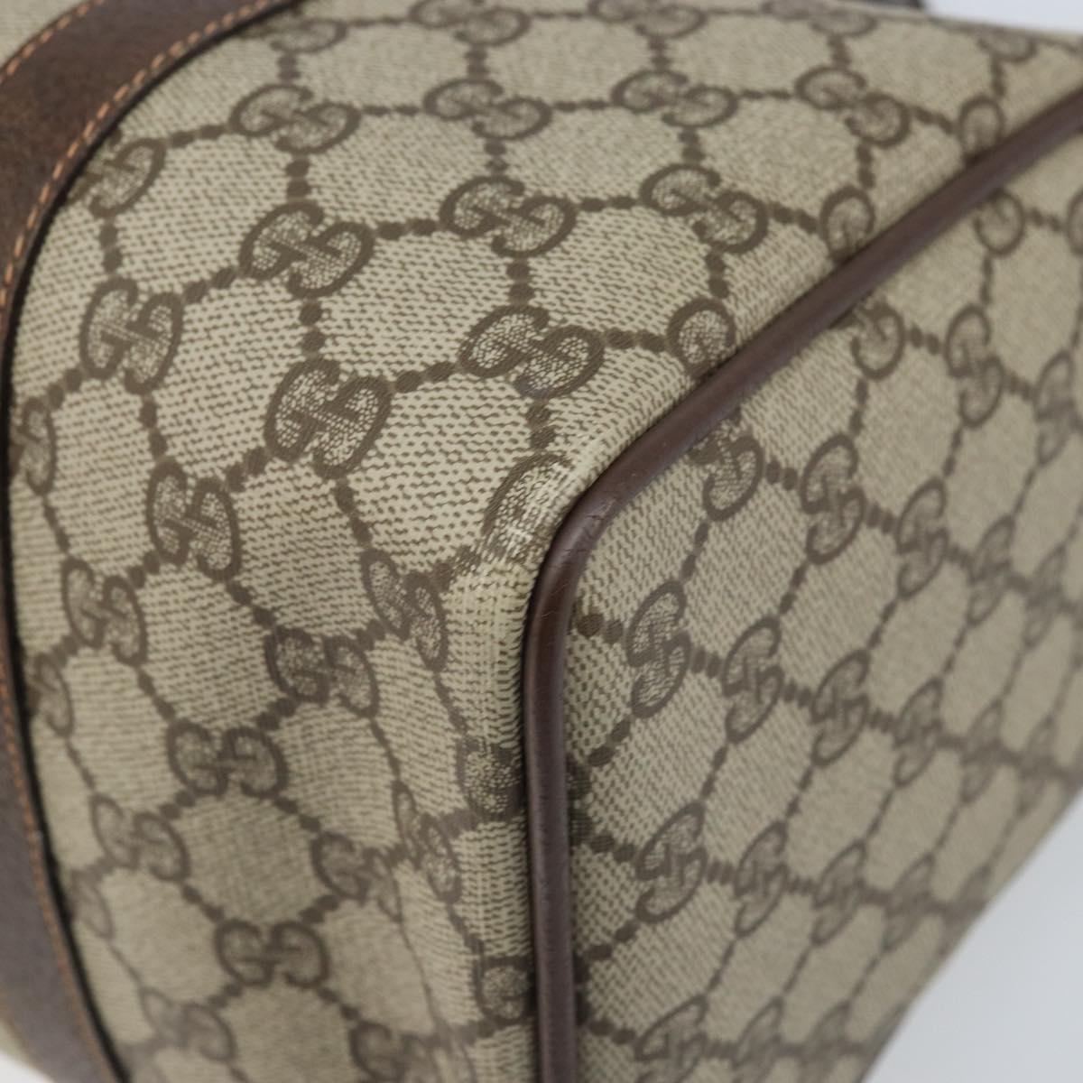 GUCCI GG Supreme Web Sherry Line Boston Bag PVC Beige Gold 40 02 007 Auth mr2206