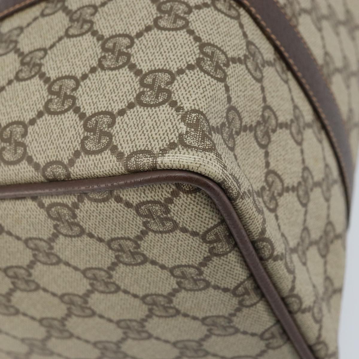 GUCCI GG Supreme Web Sherry Line Boston Bag PVC Beige Gold 40 02 007 Auth mr2206