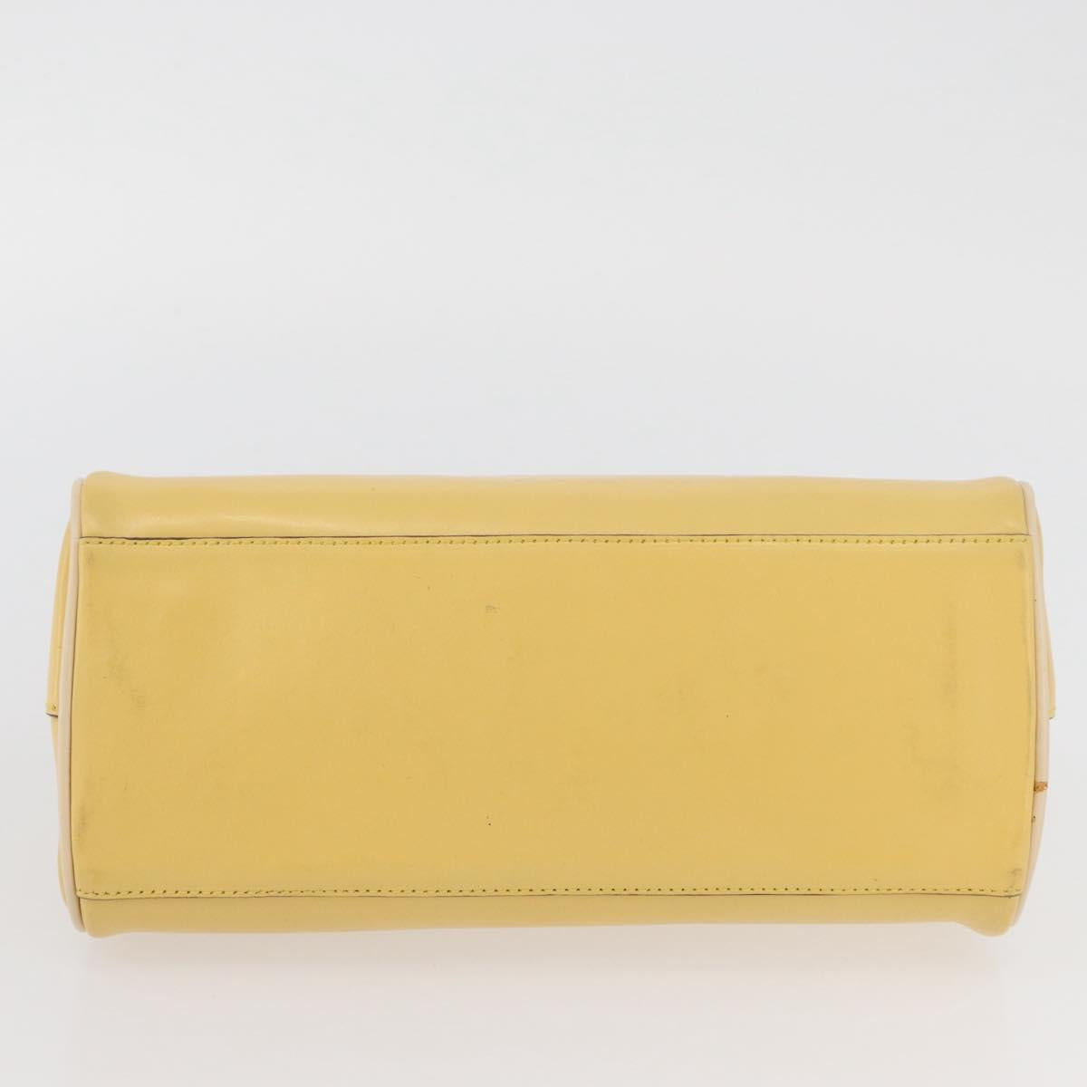 PRADA Hand Bag Leather Yellow Gold Auth mr2207