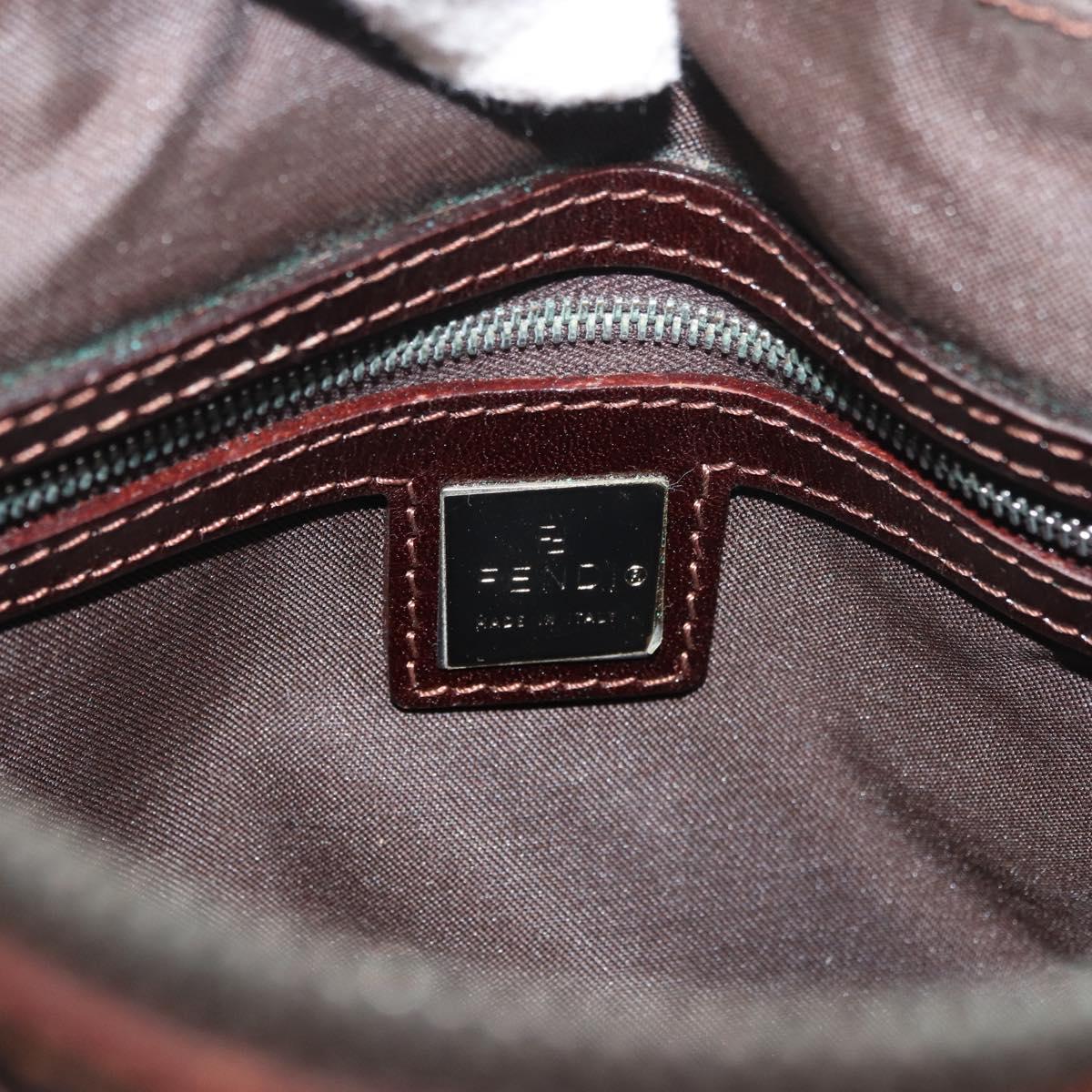 FENDI Zucca Canvas Hand Bag Black Brown Auth mr2208