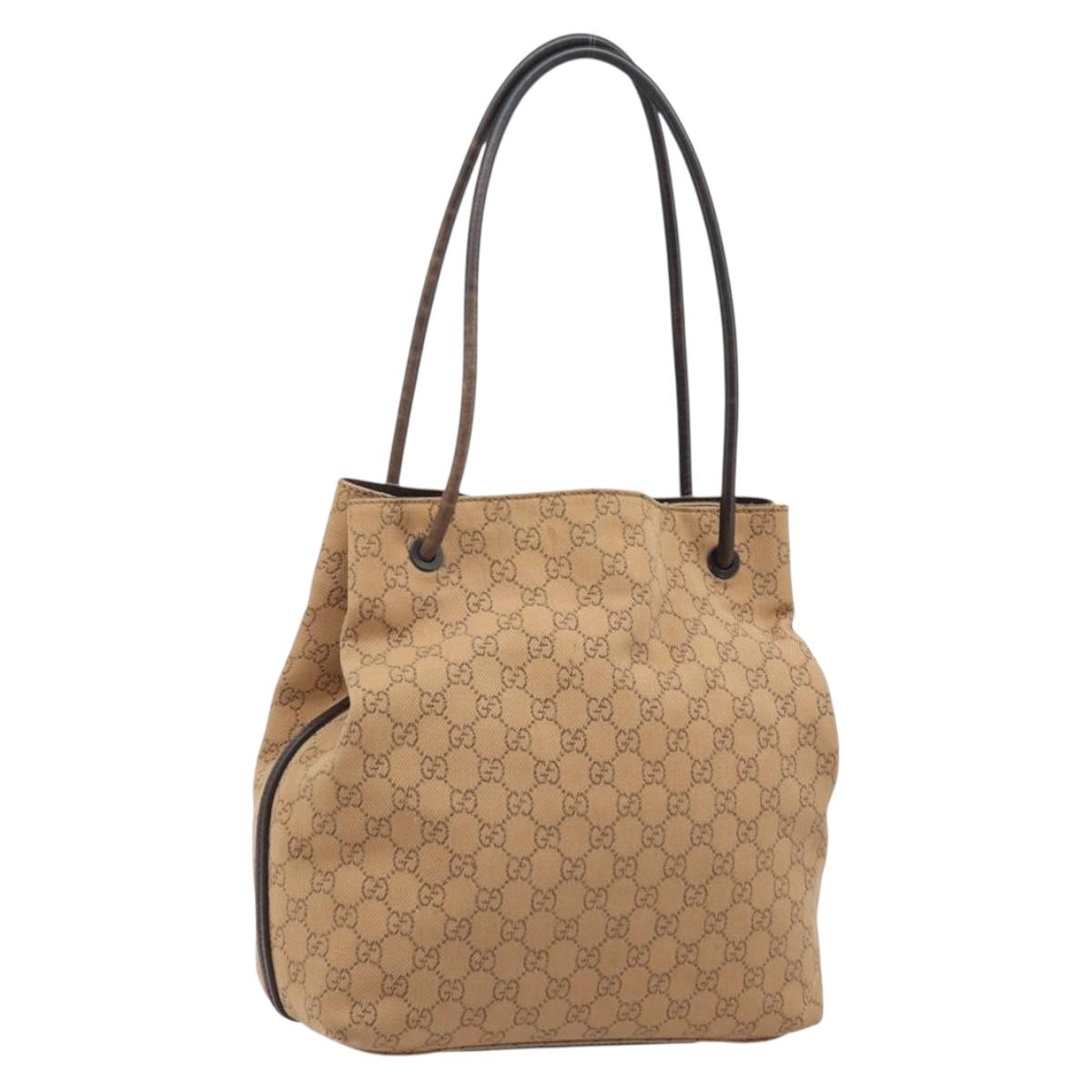 GUCCI GG Canvas Shoulder Bag Brown 101341 Auth mr2214