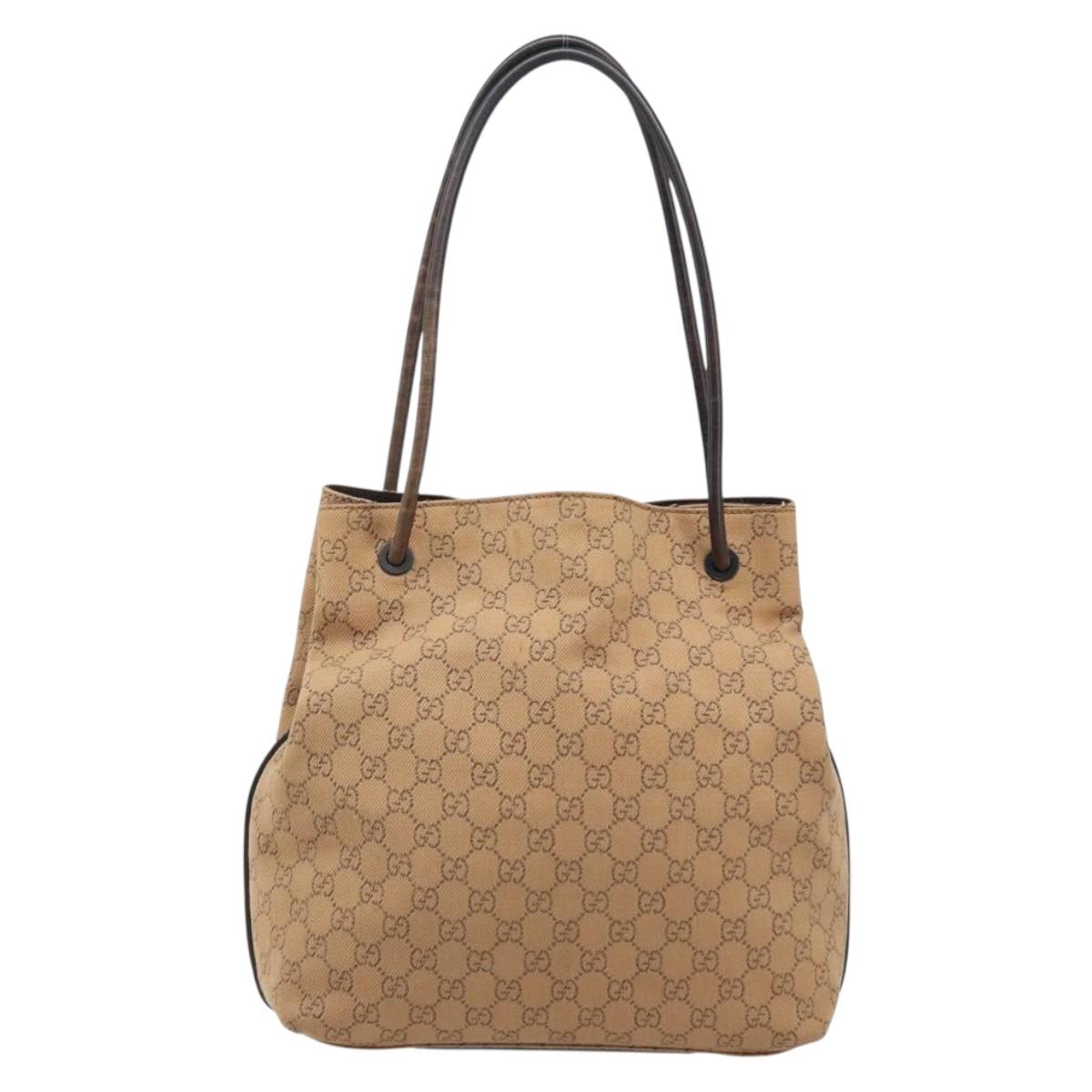 GUCCI GG Canvas Shoulder Bag Brown 101341 Auth mr2214