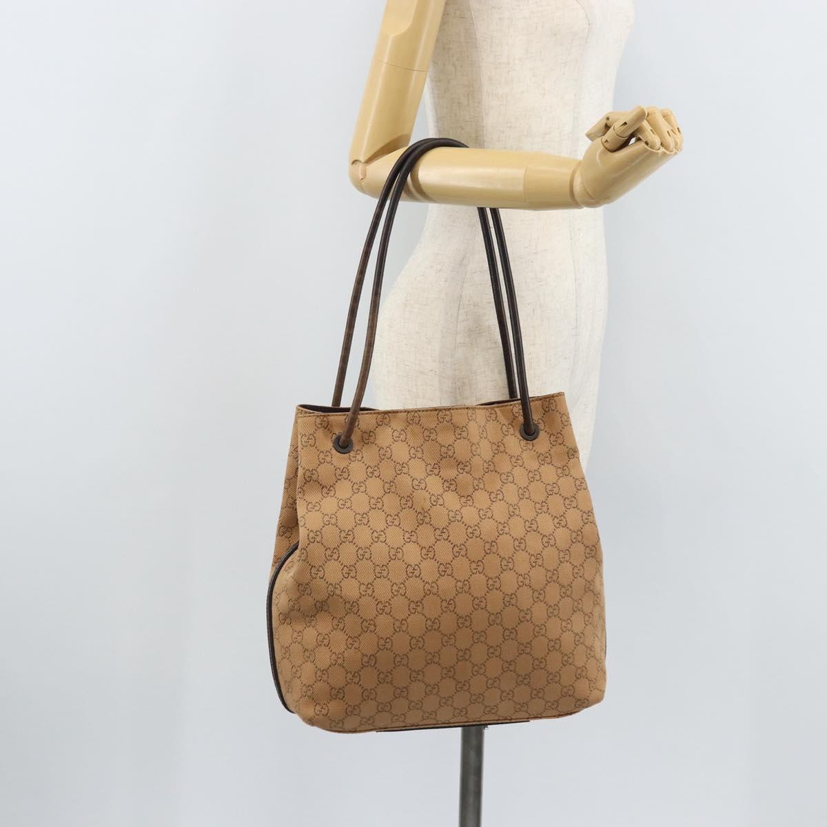 GUCCI GG Canvas Shoulder Bag Brown 101341 Auth mr2214