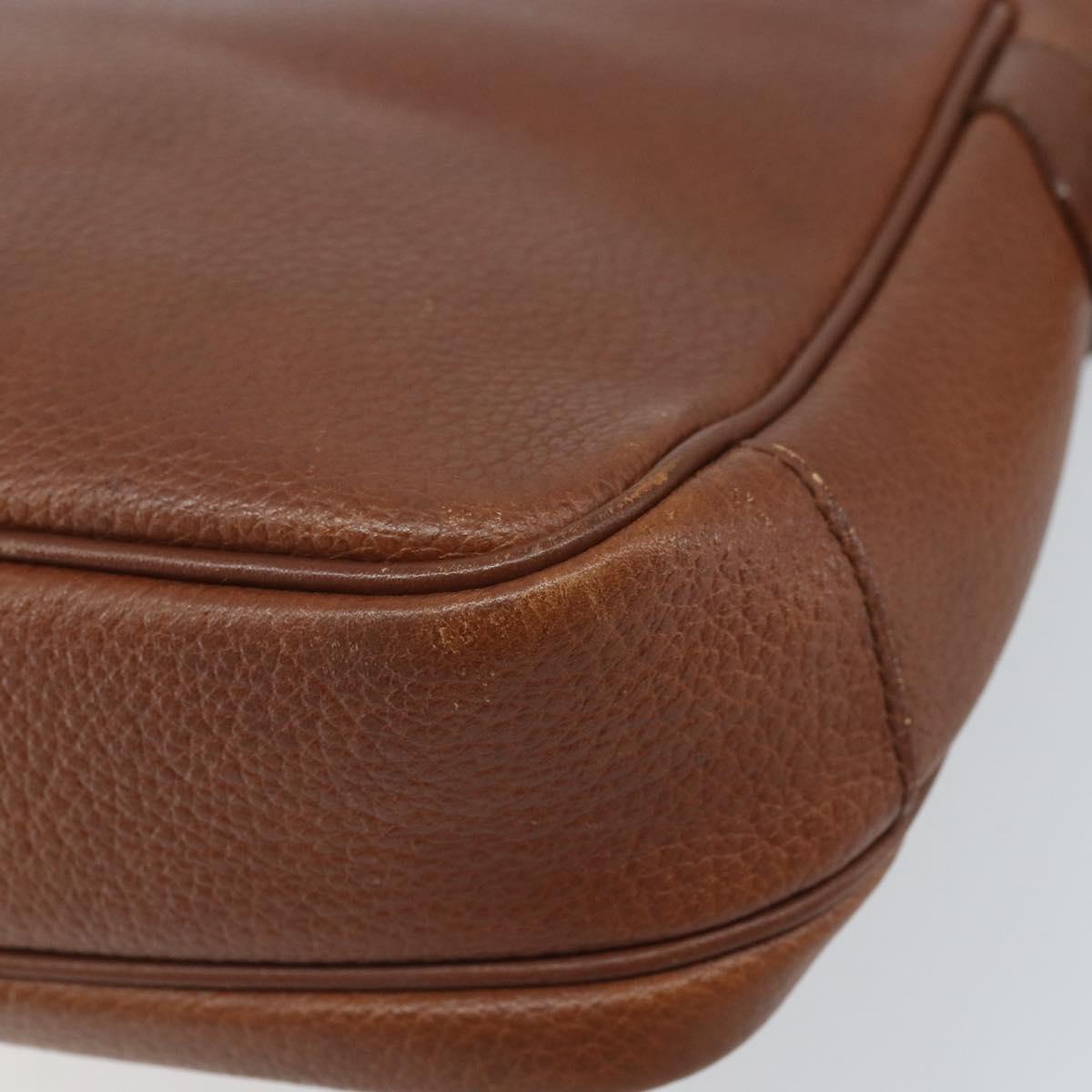 Burberrys Shoulder Bag Leather 2way Brown Gold Auth mr2215