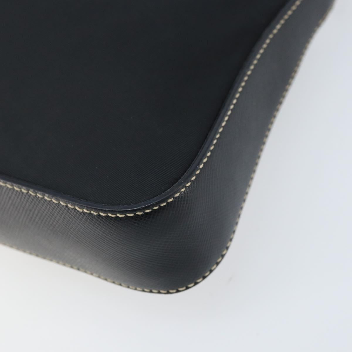 PRADA Shoulder Bag Nylon Black Silver Auth mr2217A