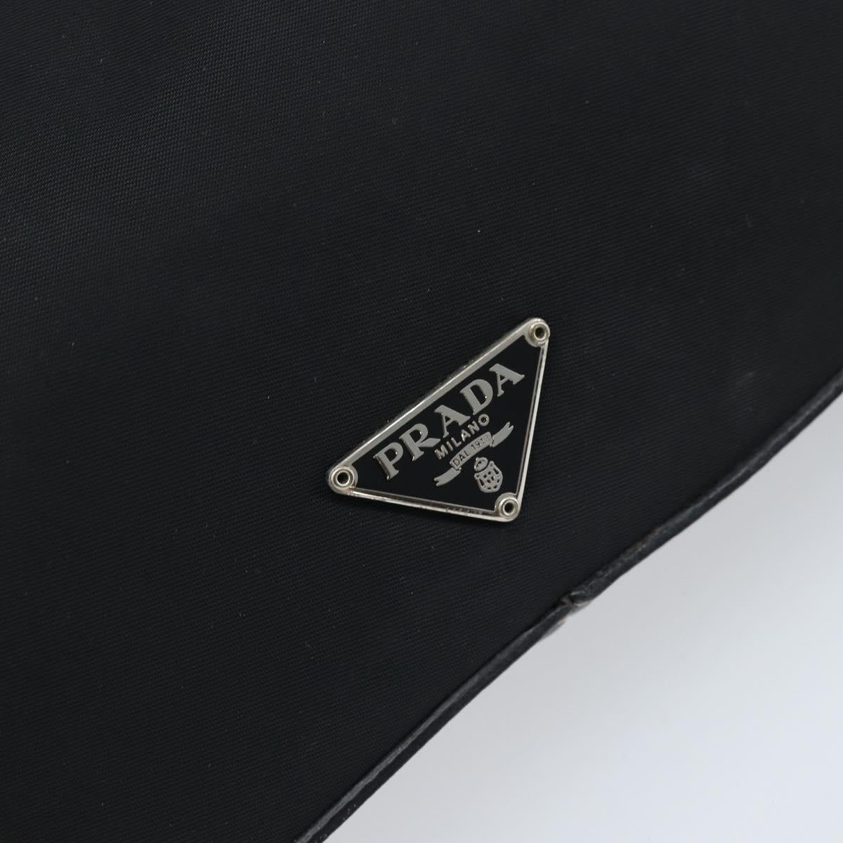 PRADA Shoulder Bag Nylon Black Silver Auth mr2217A