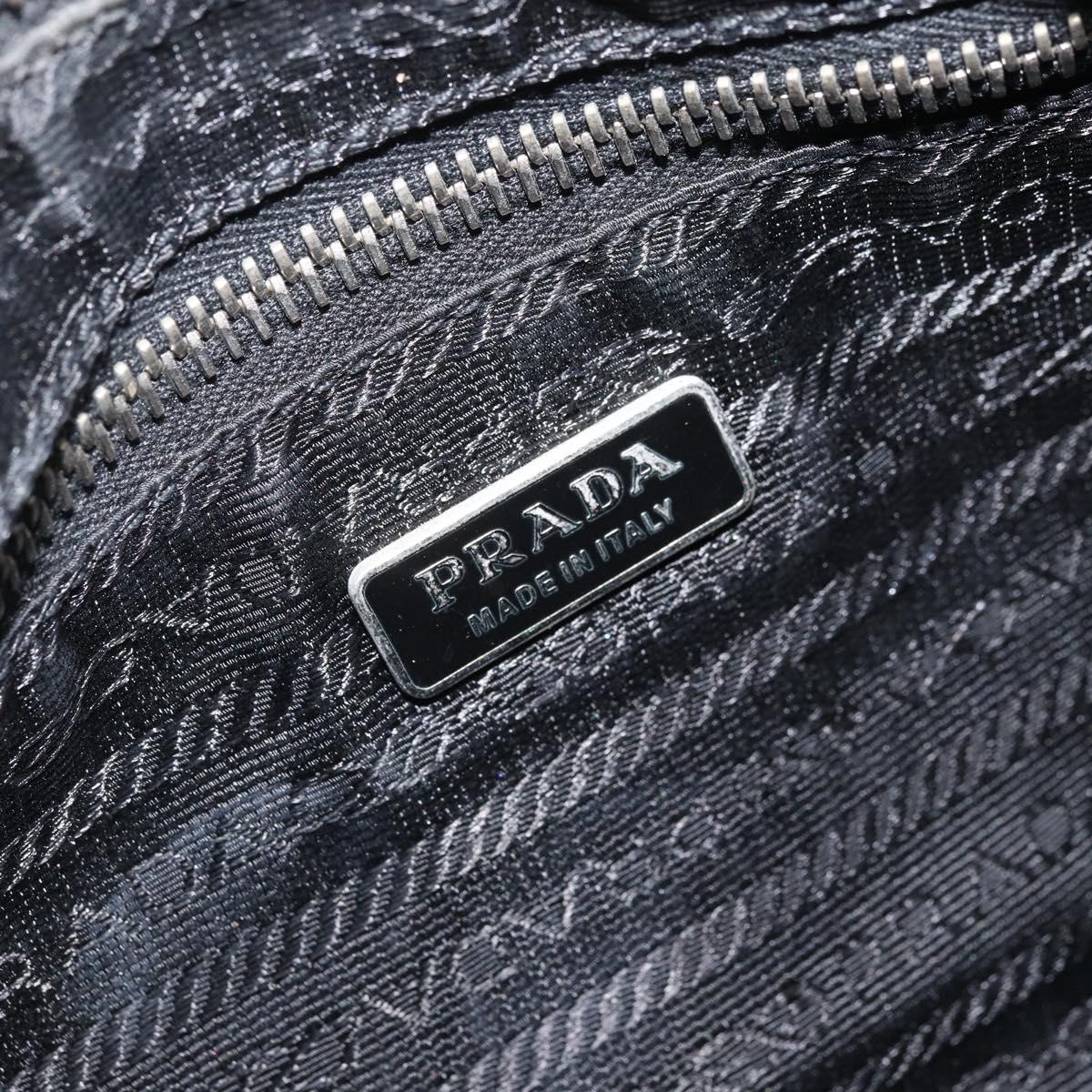 PRADA Shoulder Bag Nylon Black Silver Auth mr2217A