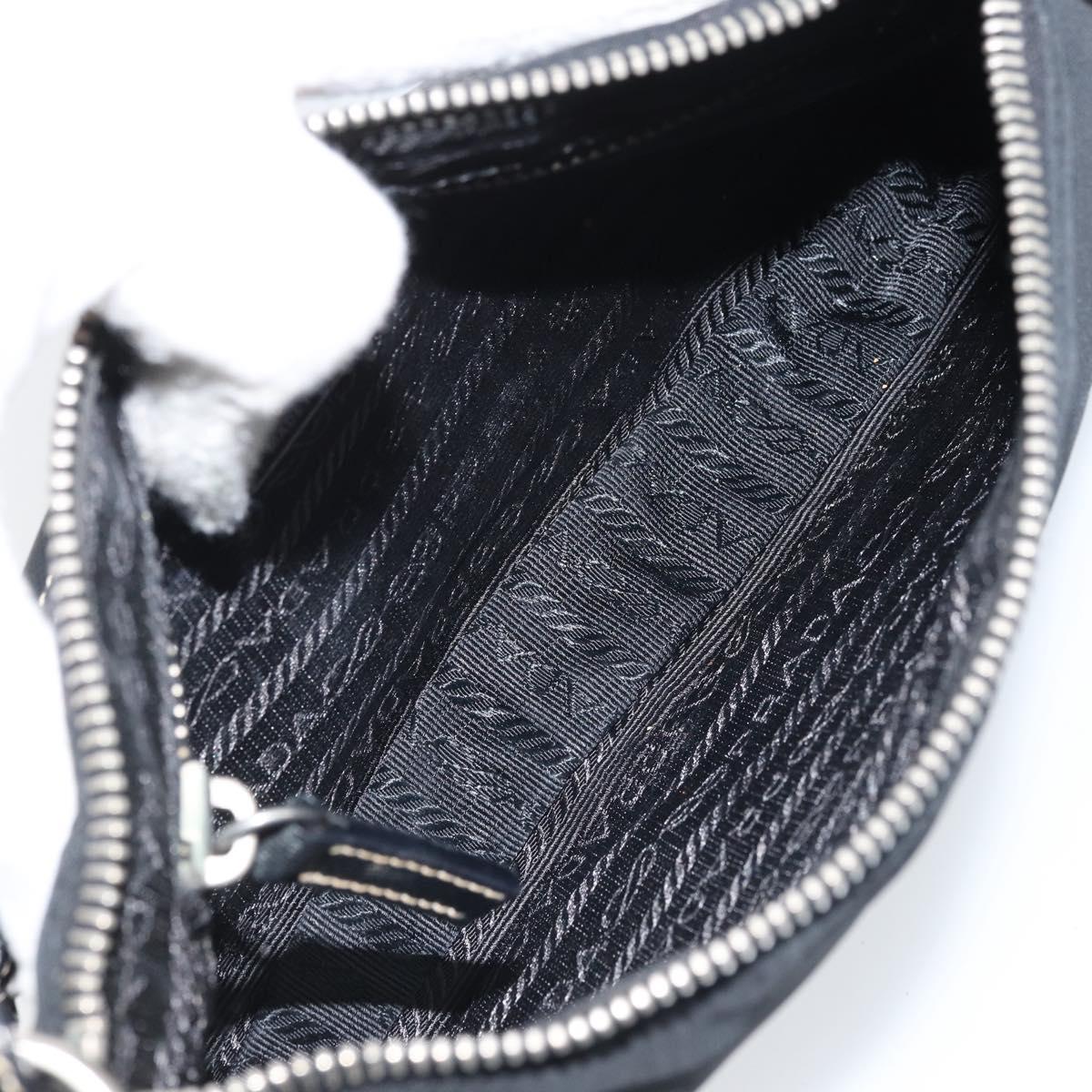 PRADA Shoulder Bag Nylon Black Silver Auth mr2217A