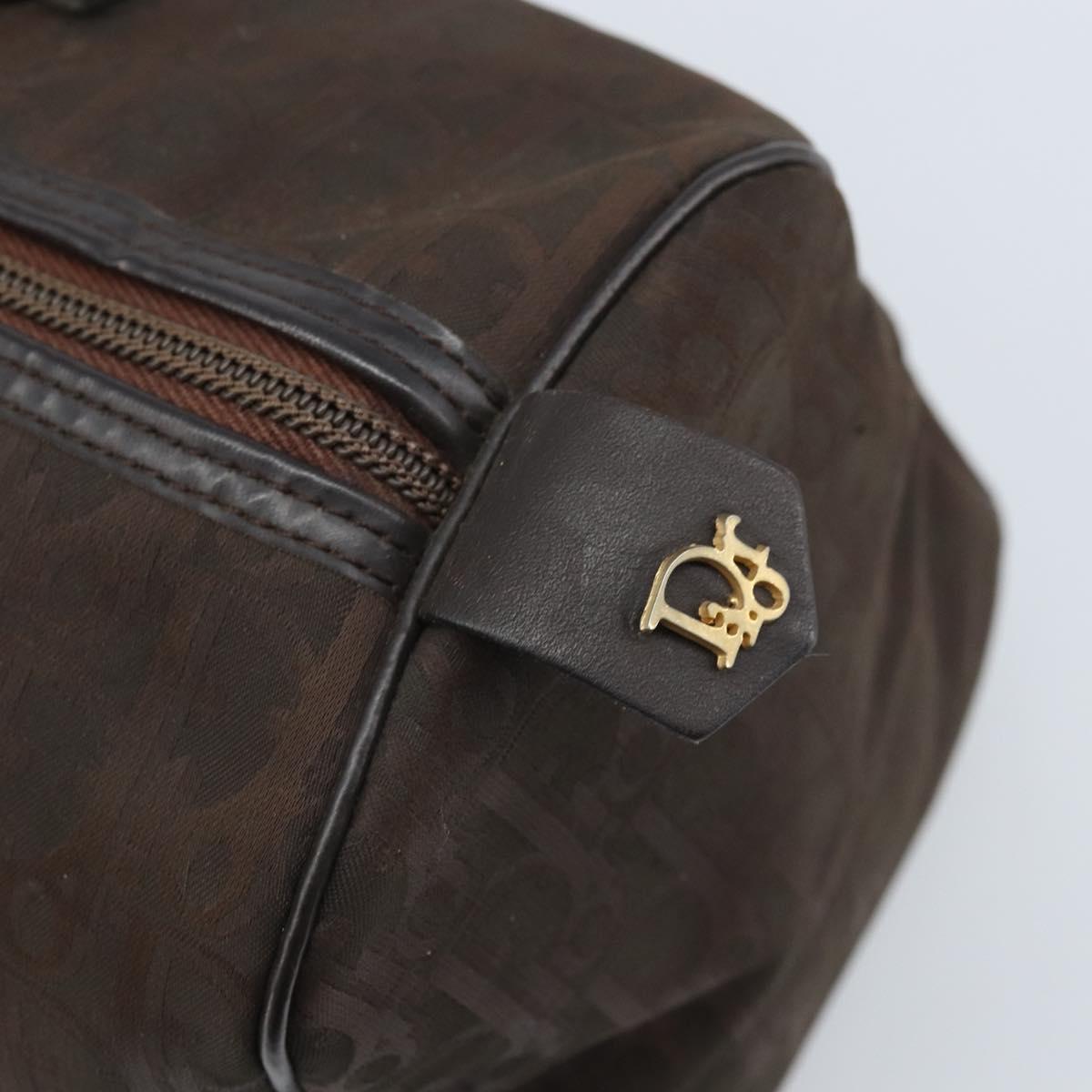 Christian Dior Trotter Canvas Hand Bag Brown Gold Auth mr2225A