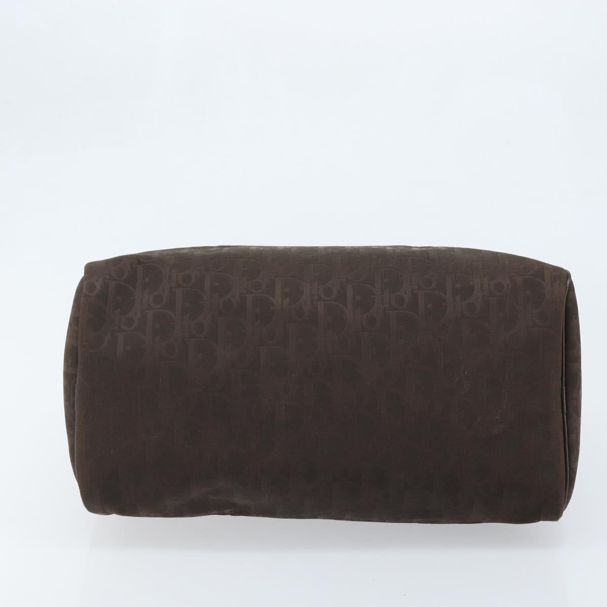 Christian Dior Trotter Canvas Hand Bag Brown Gold Auth mr2225A