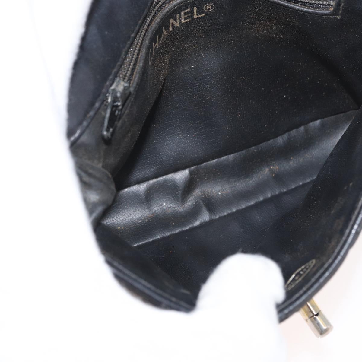 CHANEL Matelasse Waist bag Lamb Skin Black Gold CC Auth mr2227